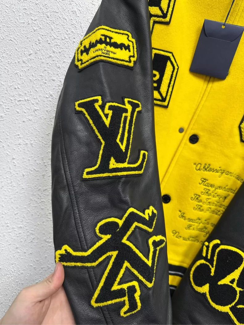 Louis Vuitton Louis Vuitton Black and Yellow Color-Block Leather Sleeve Size US L / EU 52-54 / 3 - 6 Thumbnail