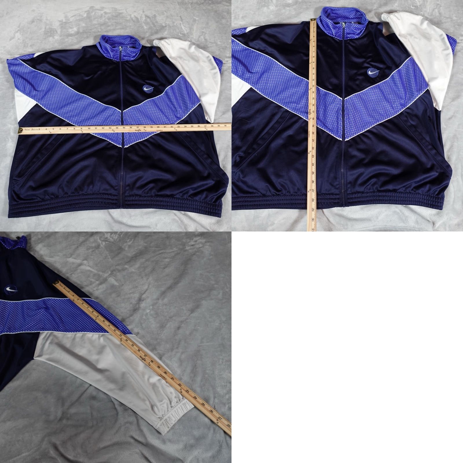 Nike VINTAGE Nike Track Jacket Mens 2XL Blue 90s Basketball Boxy Fit Full Zip Mens XL (Fits 2XL) Size US XXL / EU 58 / 5 - 8 Thumbnail