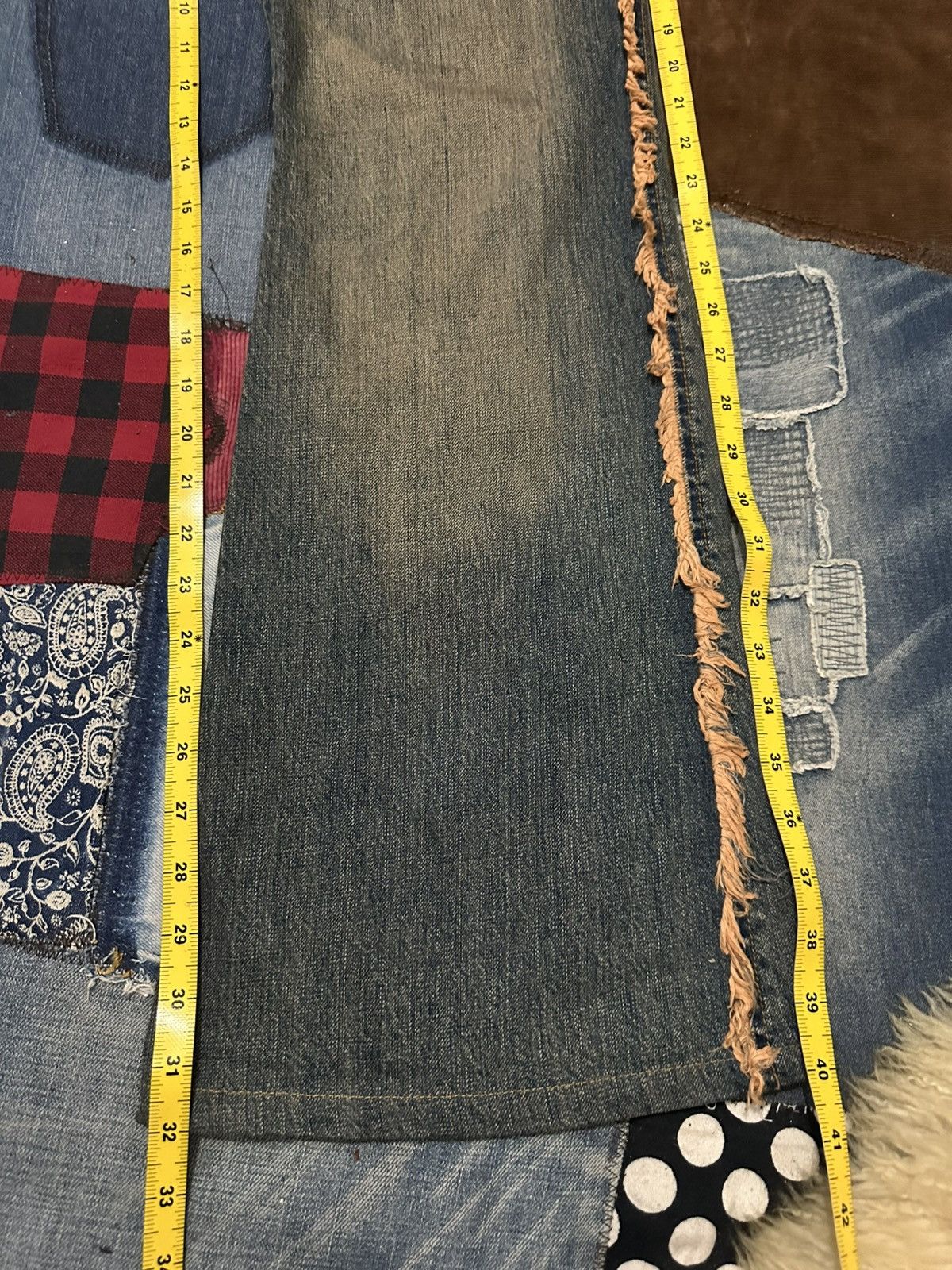 Tornado Mart Tornado Mart Distressed Denim Flared Frayed Jeans Size US 33 - 19 Thumbnail