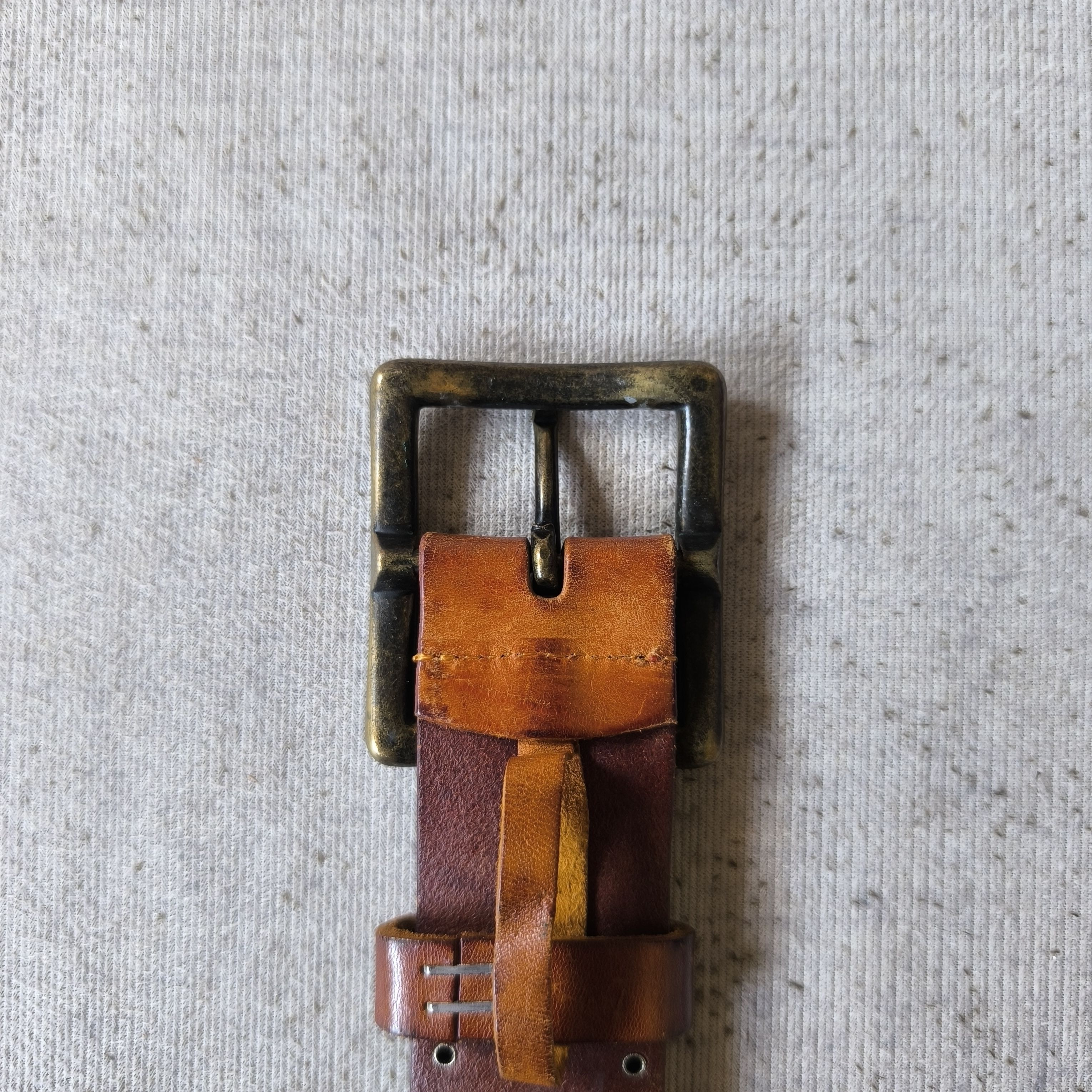PPFM 💥Vintage solid brass garrison stud punk rock leather belt Size ONE SIZE - 6 Thumbnail