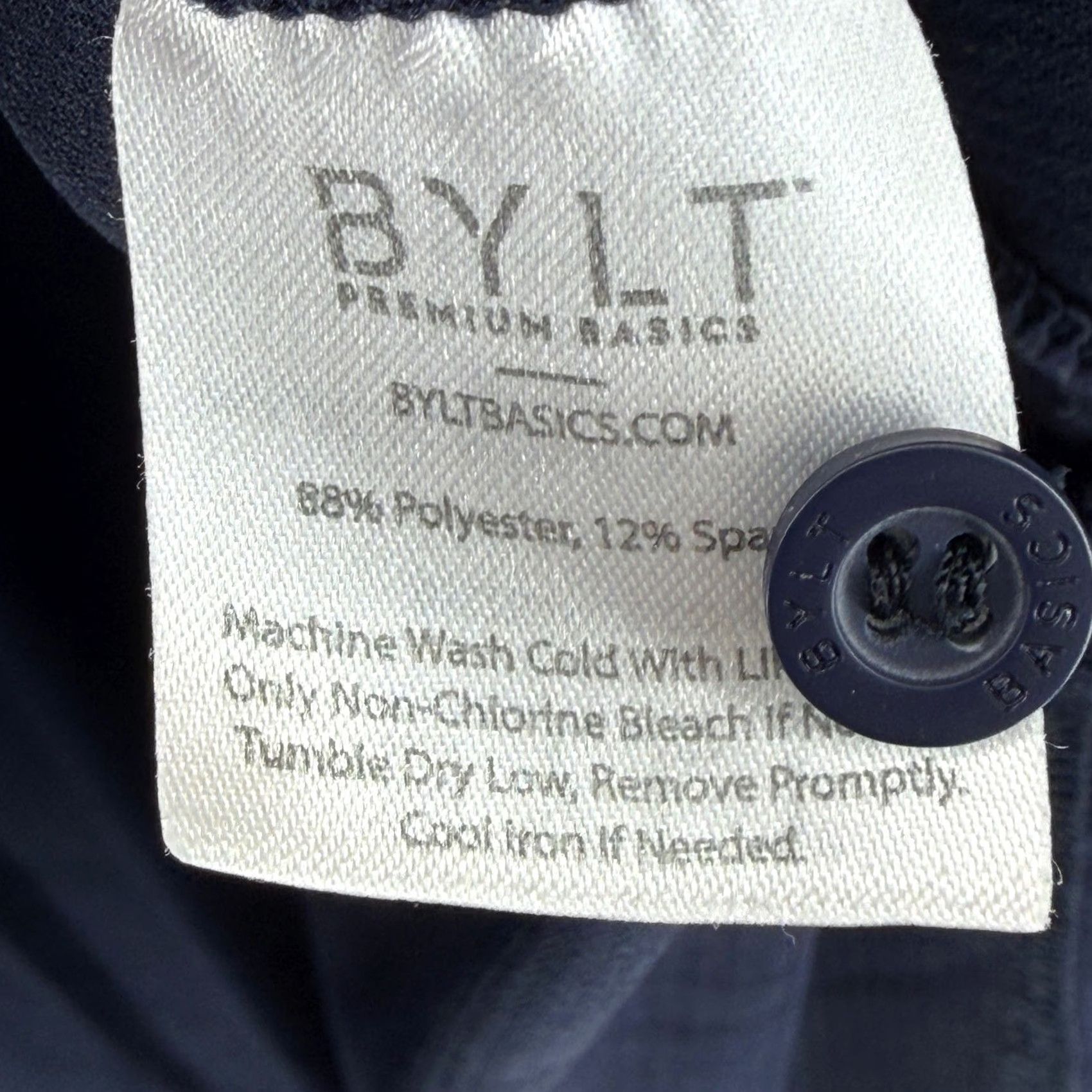 Vintage BYLT Premium Basics Polo Shirt Navy White Trim M Adult Blue Solid Drop-Cut SS Polo Short Sleeve Athletic Size US M / EU 48-50 / 2 - 7 Thumbnail