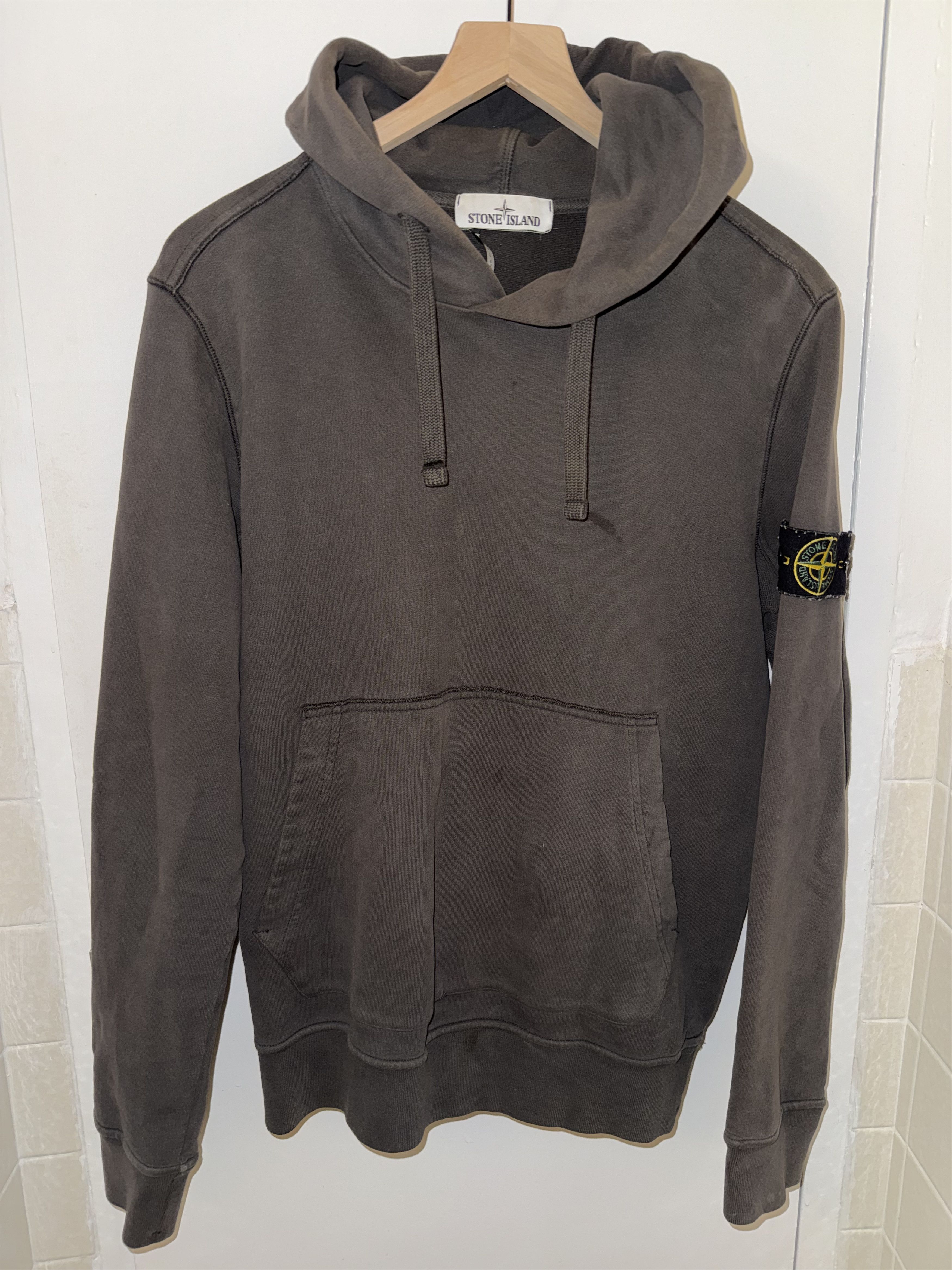 Stone Island Stone Island Black 100% Cotton Pullover Hoodie - Size M Size US M / EU 48-50 / 2 - 1 Thumbnail