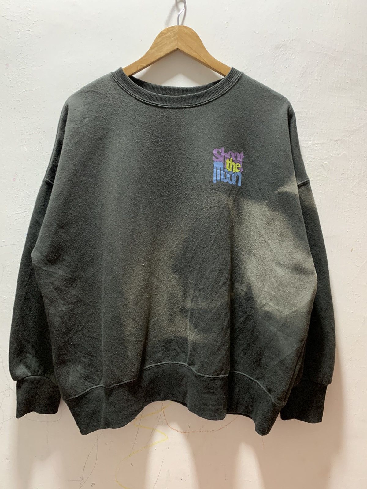 Japanese Brand Japanese Brand Gleam Shoot The Moon Boxy Faded Sweatshirt Size US XL / EU 56 / 4 - 2 Thumbnail