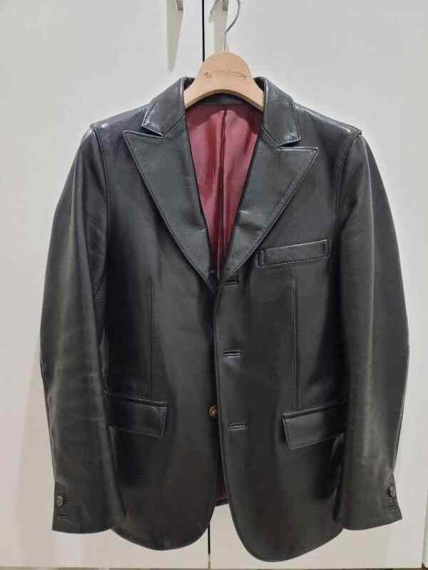 THE H.W.DOG&CO. DOG HOUSE Leather Tailored Jacket Size XS / US 0-2 / IT 36-38 - 1 Thumbnail