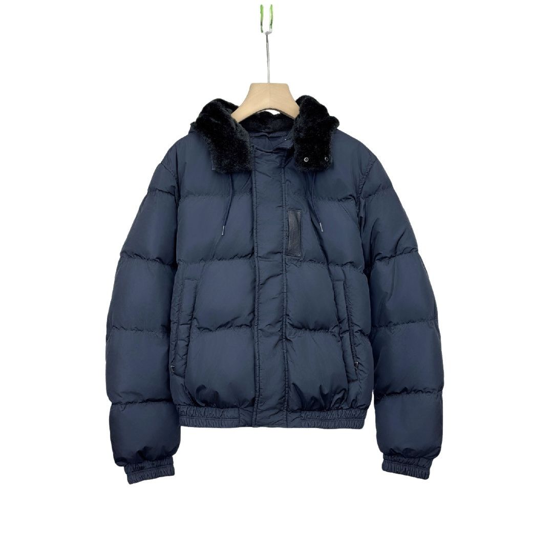 Prada Prada Navy Hooded Puffer Jacket Size 48 Size US M / EU 48-50 / 2 - 1 Thumbnail