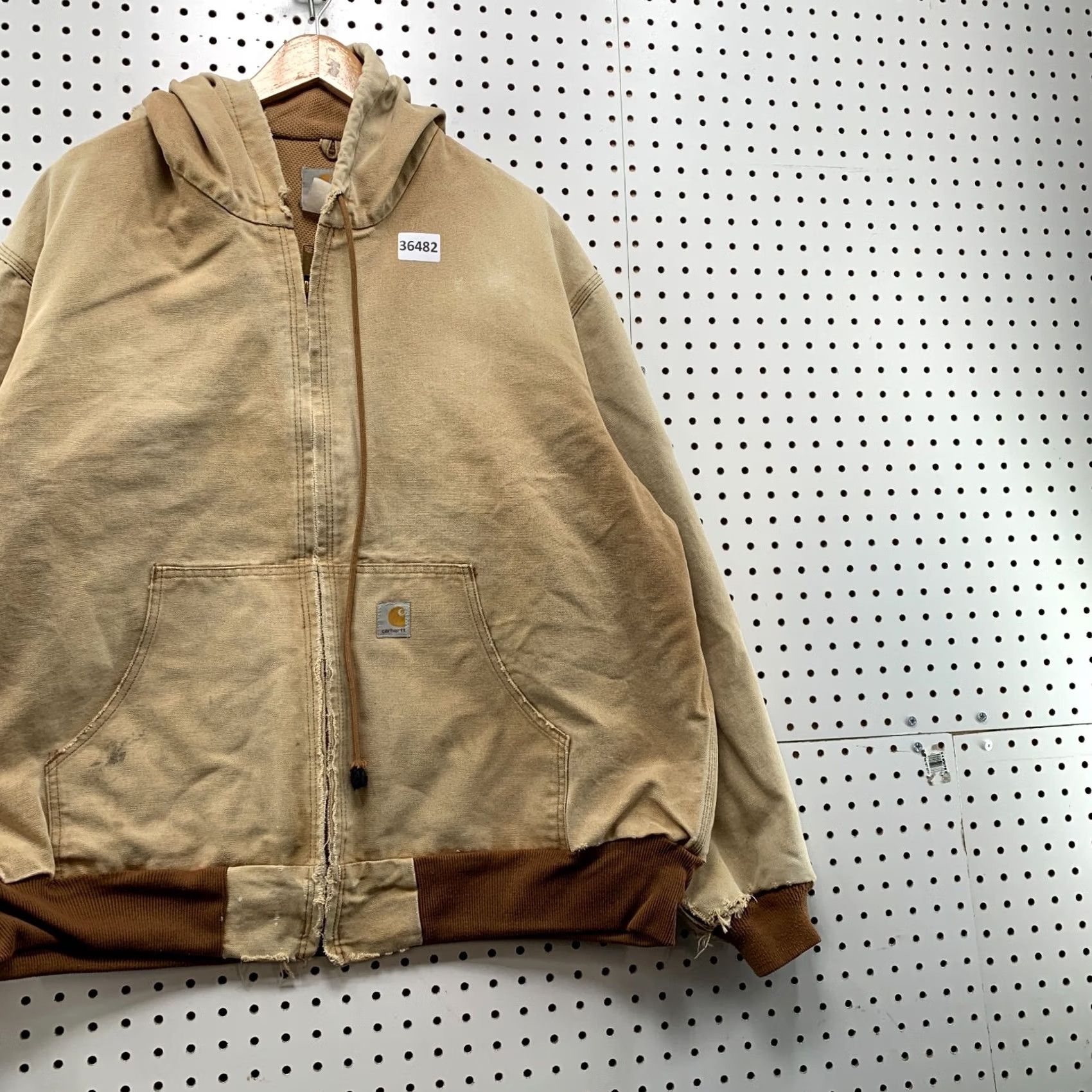 Carhartt VINTAGE Carhartt Hoodie Mens 2XL Brown Canvas Jacket Men Thermal Lined Faded 29x28 Size US XXL / EU 58 / 5 - 3 Thumbnail