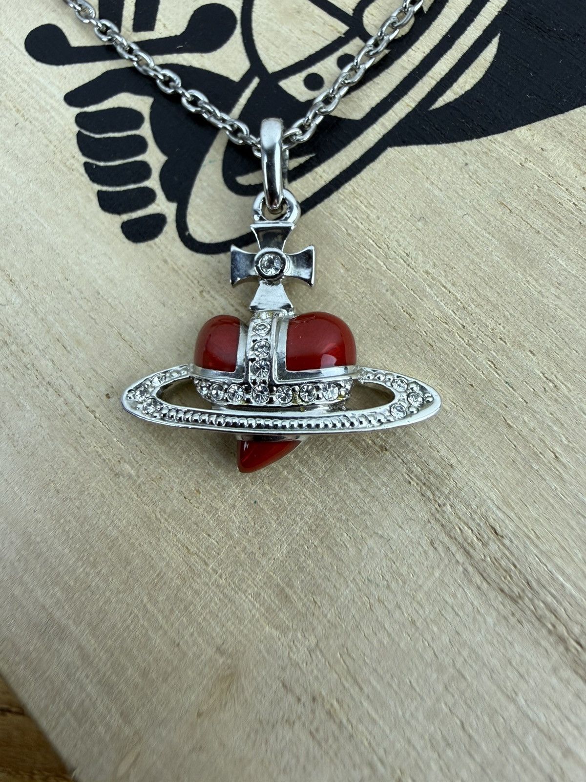 Vivienne Westwood Vintage Vivienne Westwood Diamante Heart Necklace Pendant Size ONE SIZE - 1 Thumbnail