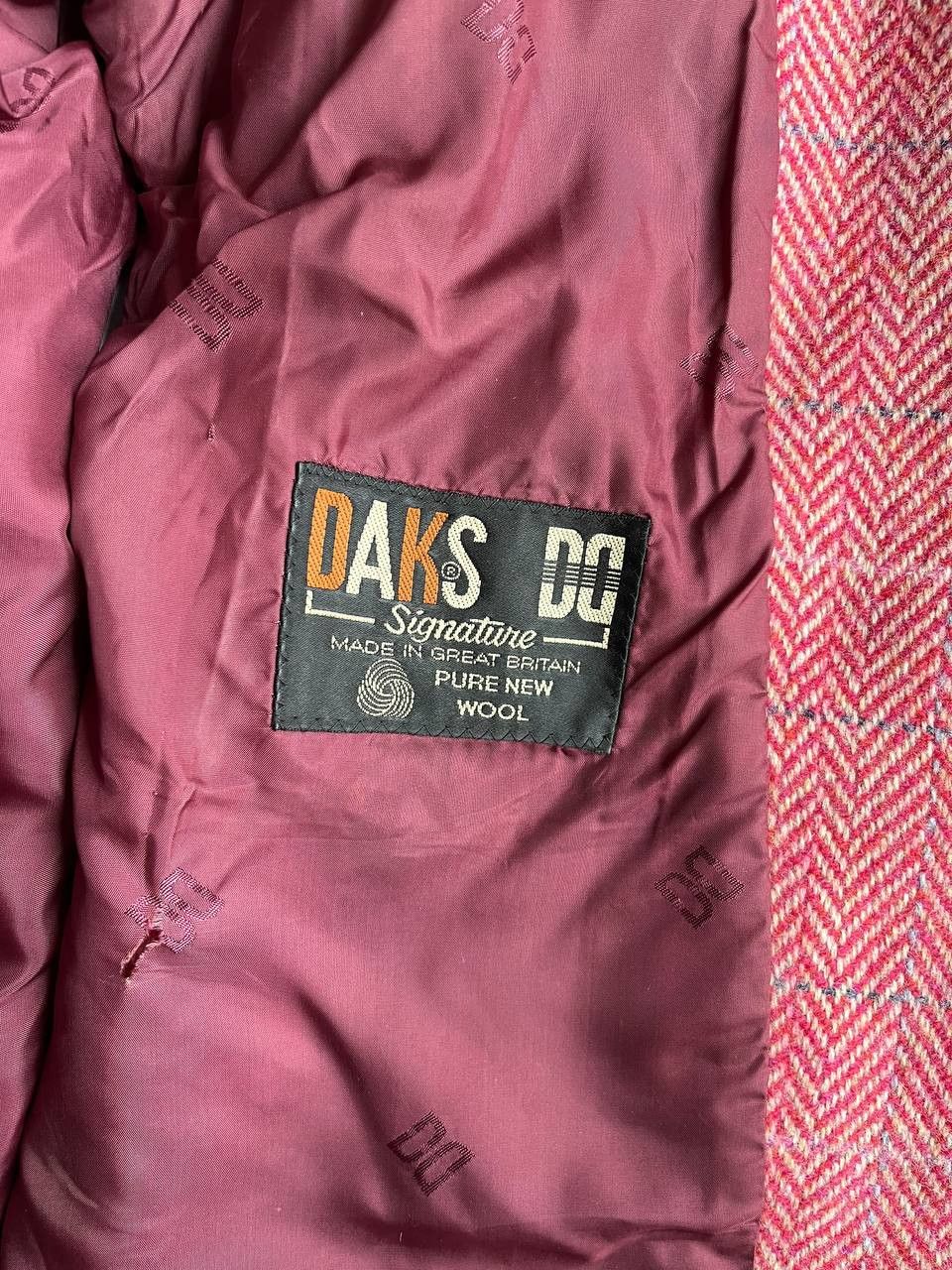 DAKS × Vintage DAKS London vintage red-white herringbone tweed blazer Size US M / EU 48-50 / 2 - 6 Thumbnail