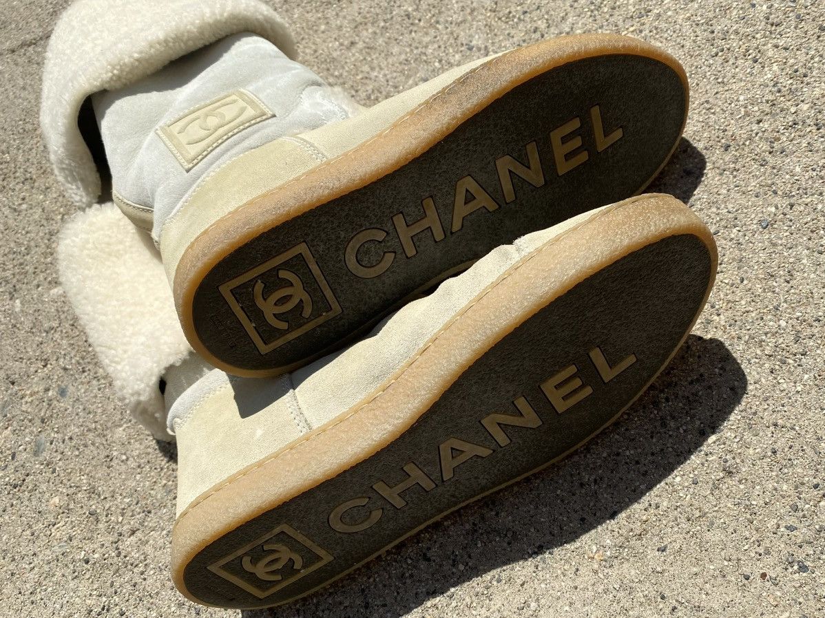 Chanel Chanel 2008 AW CC Logo Shearling Suede Calf Knee Hight Boots Size US 6 / IT 36 - 4 Thumbnail