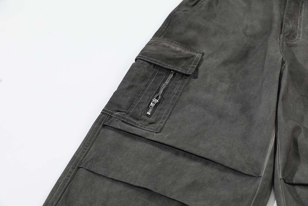 Japanese Brand × Jean × Vintage Wash Distressed Cargo Pants Loose Size US 30 / EU 46 - 8 Thumbnail