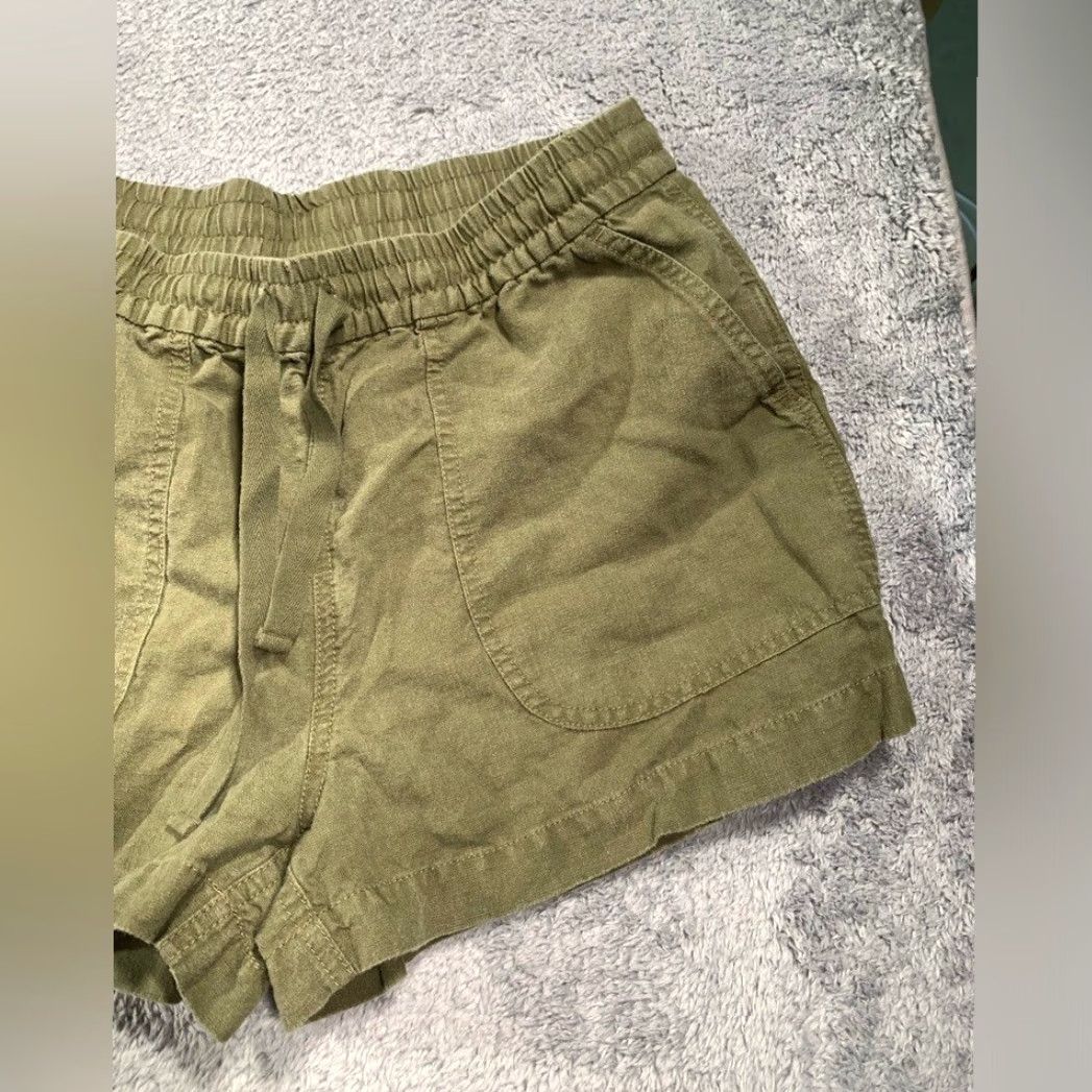 J.Crew J. Crew Cargo Shorts Womens S Olive Green Linen Blend Small Green Women Shorts Size 28" / US 6 / IT 42 - 3 Thumbnail