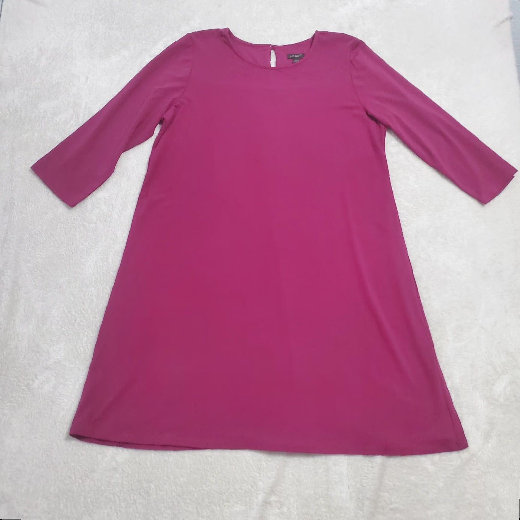 J. Jill J Jill Wearever Dress Women L Winterberry Red Long Sleeve Shift Casual Stretch Size L / US 10 / IT 46 - 5 Thumbnail