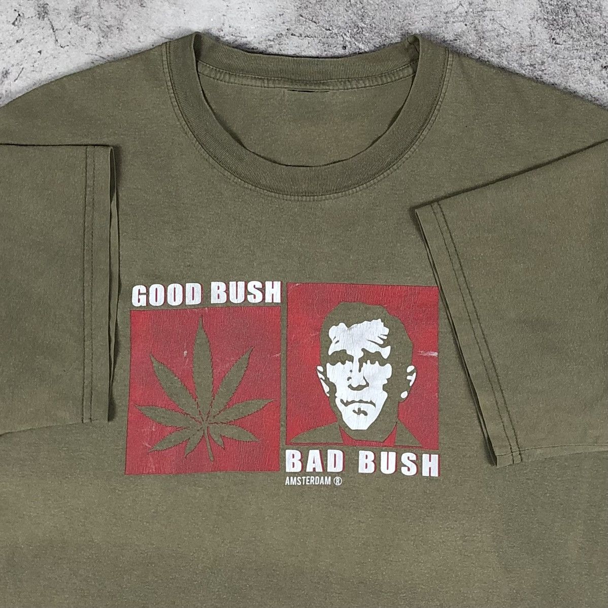 Vintage Y2K Good Bush Bad Bush Amsterdam Weed Tee Size US M / EU 48-50 / 2 - 8 Thumbnail