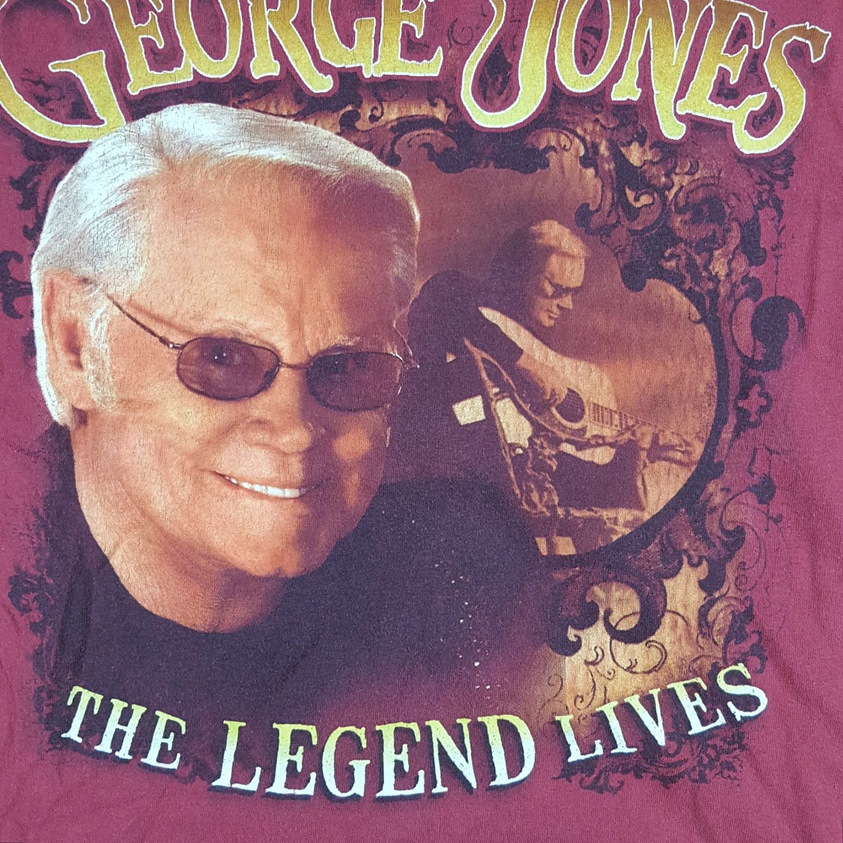 Gildan VINTAGE George Jones Honky-Tonk Country T Shirt Mens Size M Red Cotton Embroidered Logo Tour 90s 00s Western Music Legend Size US M / EU 48-50 / 2 - 3 Thumbnail