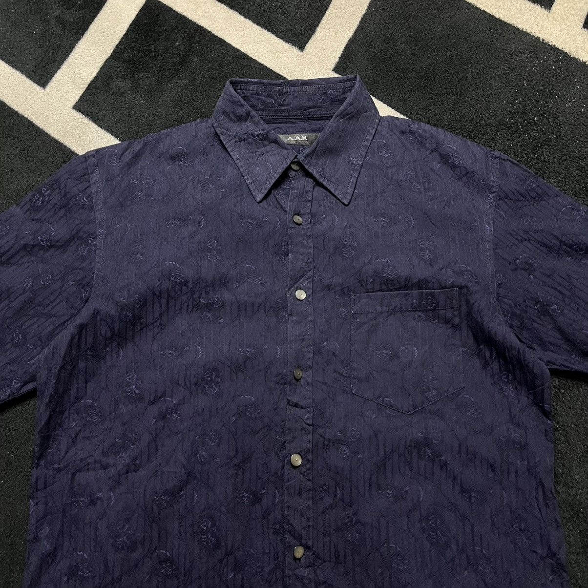 Yohji Yamamoto Vintage 90s🔥A.A.R Yohji Yamamoto textured button up shirt Size US M / EU 48-50 / 2 - 3 Thumbnail