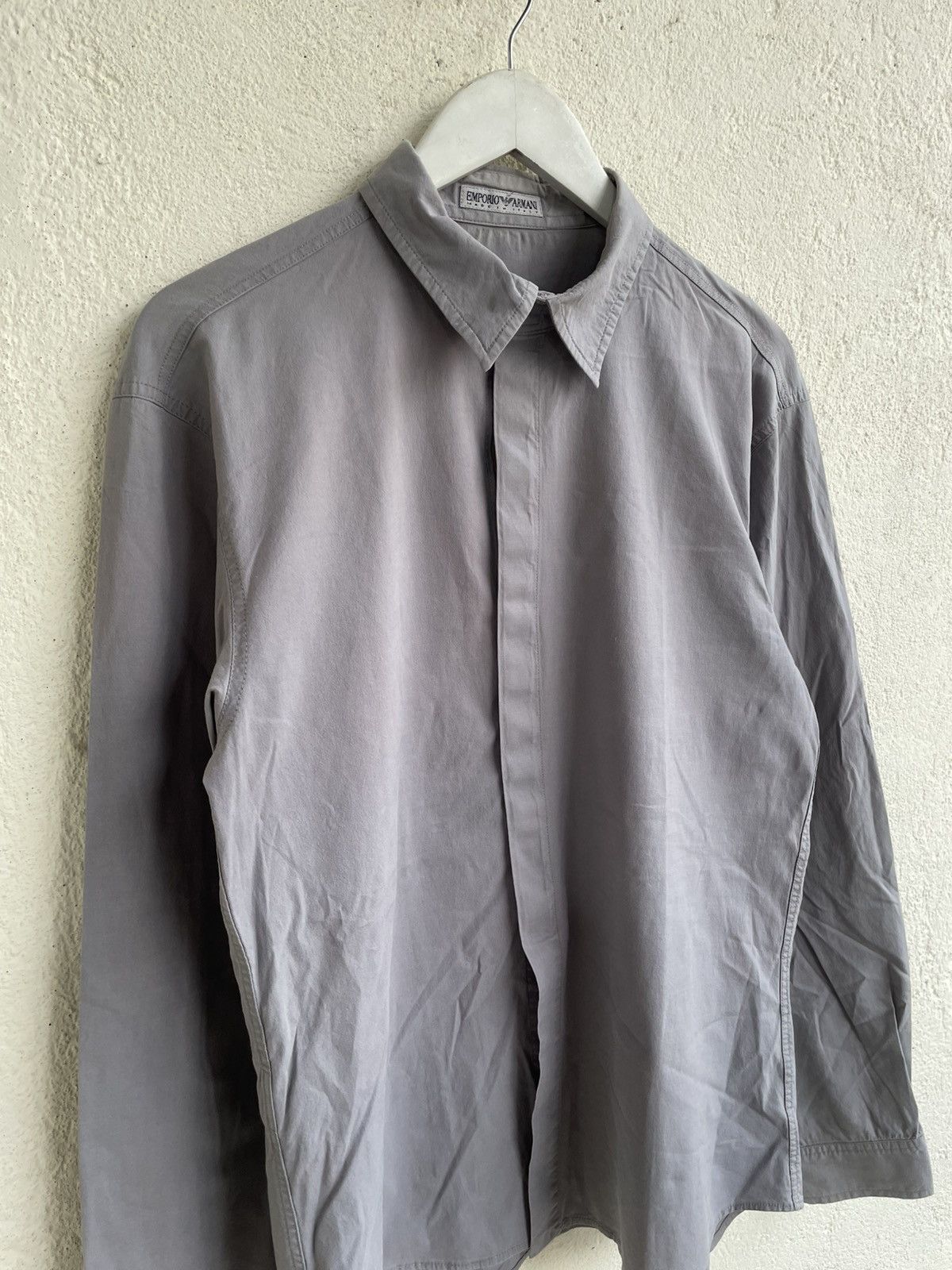 Hysteric Glamour 2000s Emporio Armani Hidden Velcro Button Up Shirt y’s Japan Size US M / EU 48-50 / 2 - 4 Thumbnail