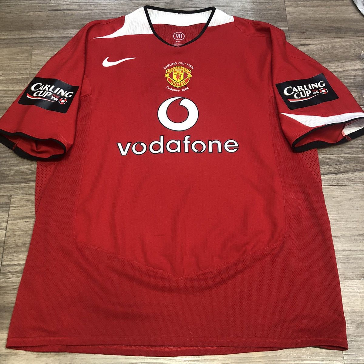 Image of Bloke x Manchester United 2006 Carling Cup Final Shirt 2 G.neville in Red, Men's (Size XL)