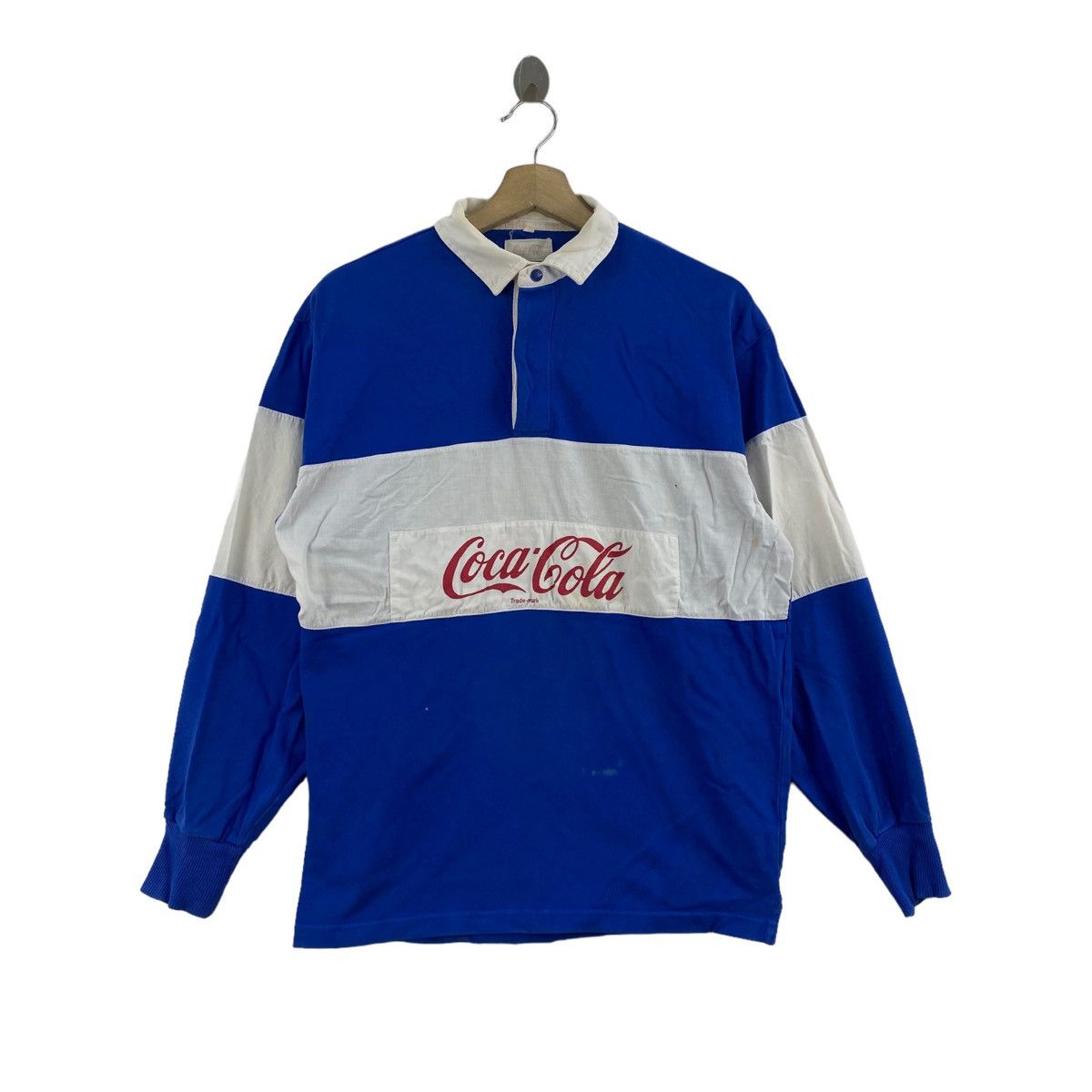 Coca Cola × Vintage Vintage 90s COCA-COLA Trademark USA Button Up Collar Rugby Size US M / EU 48-50 / 2 - 1 Thumbnail