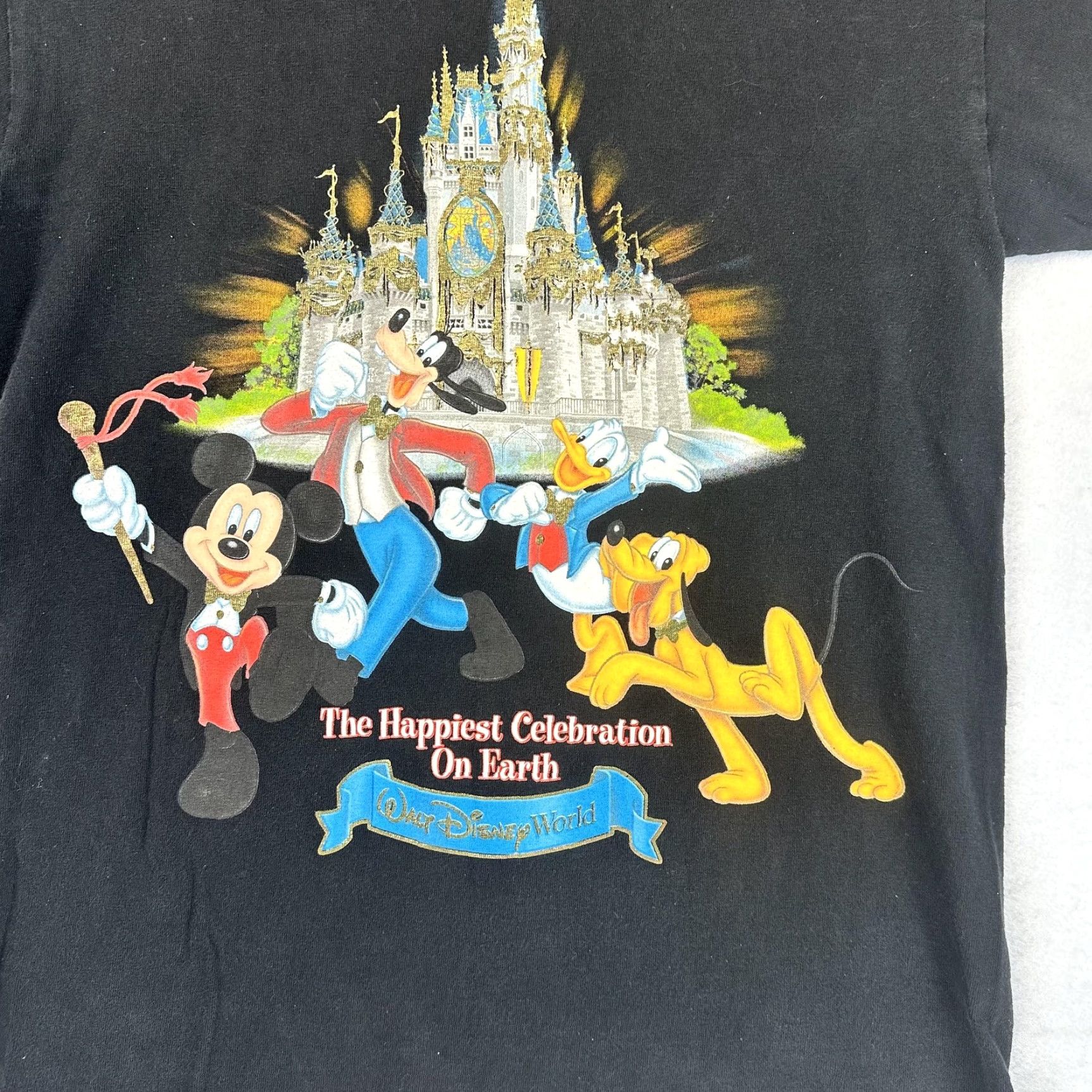 Disney VINTAGE Disney Shirt Mens Small Walt Disney World Happiest Celebration Black 00s Size US S / EU 44-46 / 1 - 3 Thumbnail