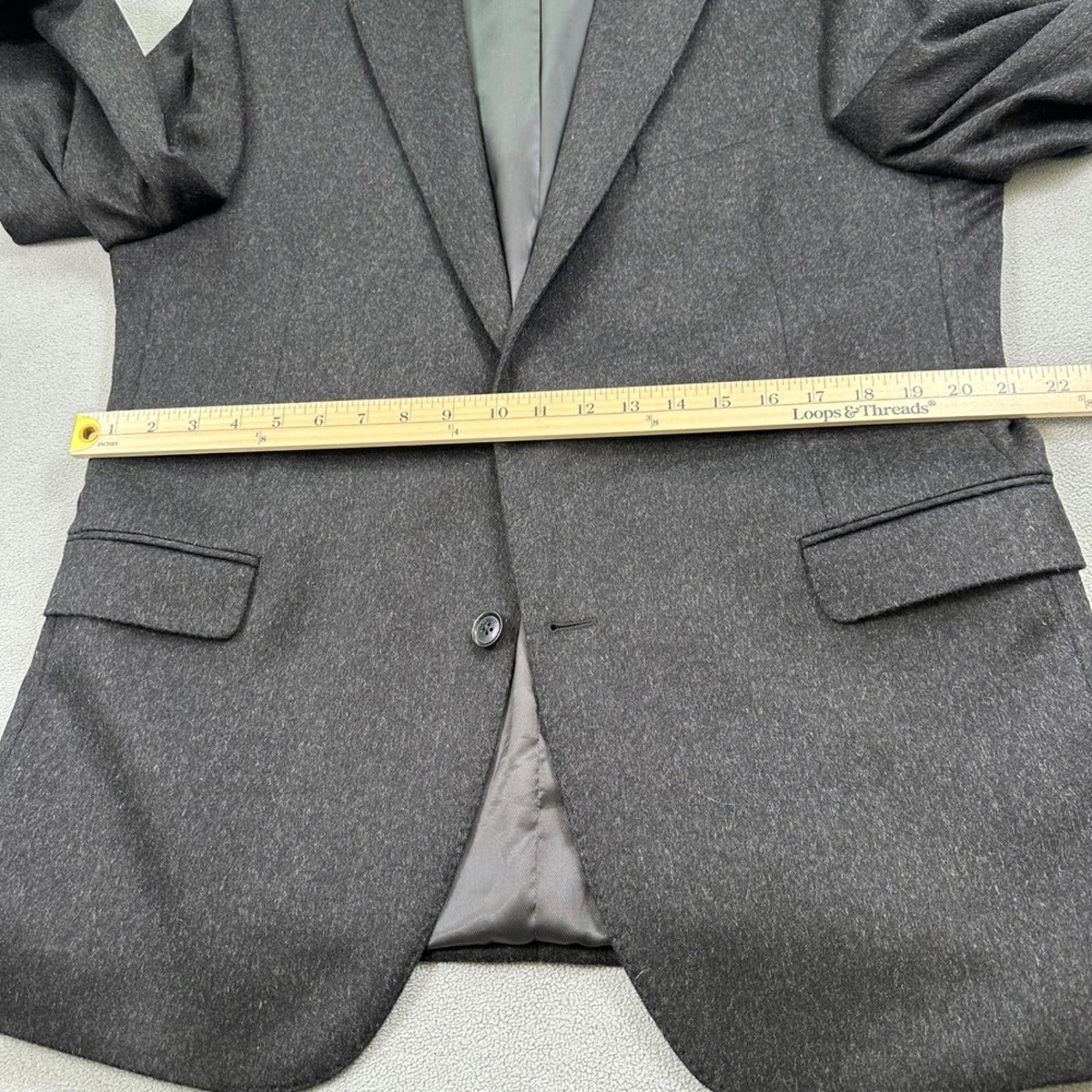 Saks Fifth Avenue Saks Fifth Avenue Blazer 44R Mens Gray Wool Blend Sport Coat Size 44R - 8 Thumbnail