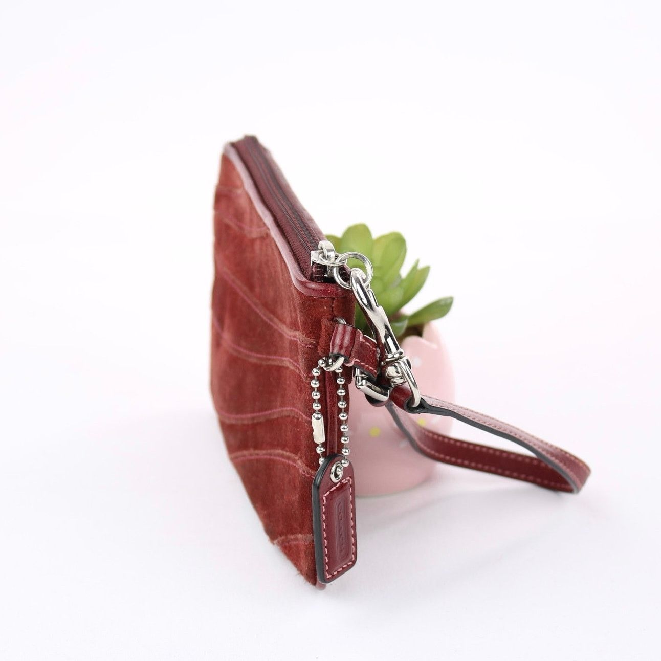 Coach Coach Y2K Vintage Burgundy Suede Wristlet Size ONE SIZE - 3 Thumbnail