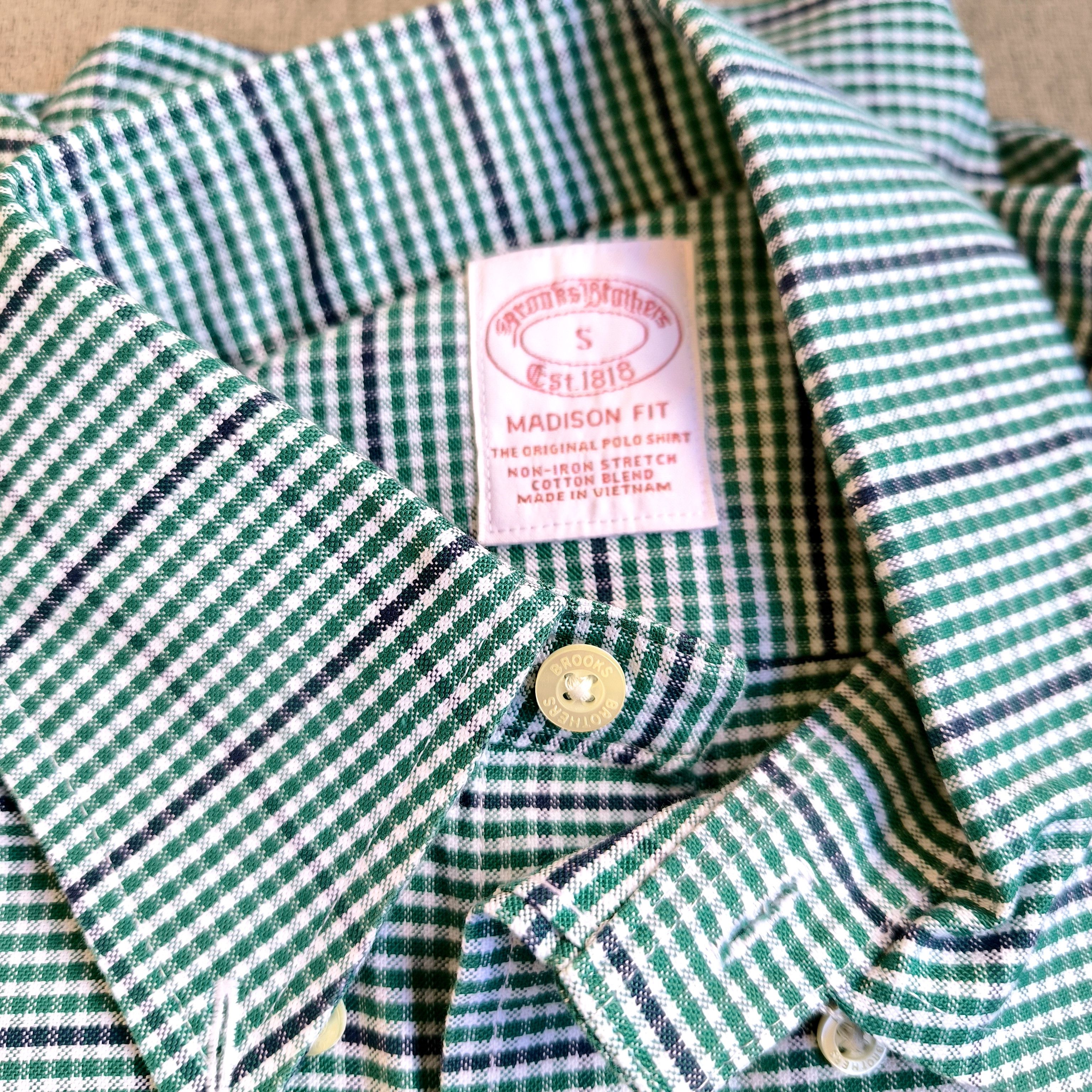 Brooks Brothers Brooks Brothers Madison Fit Green Check Oxford Shirt NWT Size US S / EU 44-46 / 1 - 3 Thumbnail