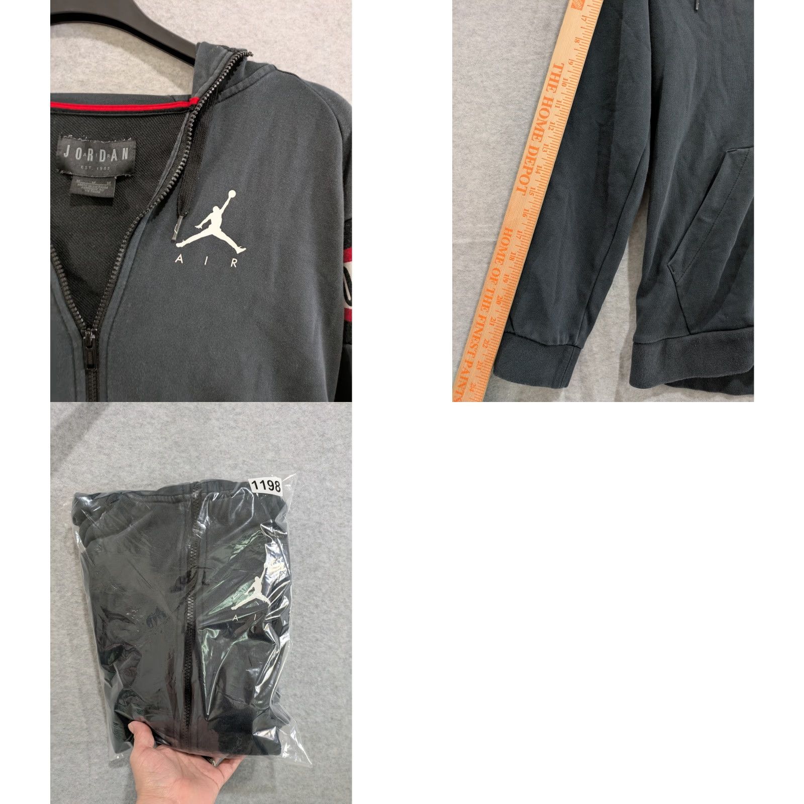 Jordan Brand Air Jordan Jacket Sweatshirt Hoodie Mens M Jumpman Full Zip Graphic Logo Black Size US M / EU 48-50 / 2 - 8 Thumbnail