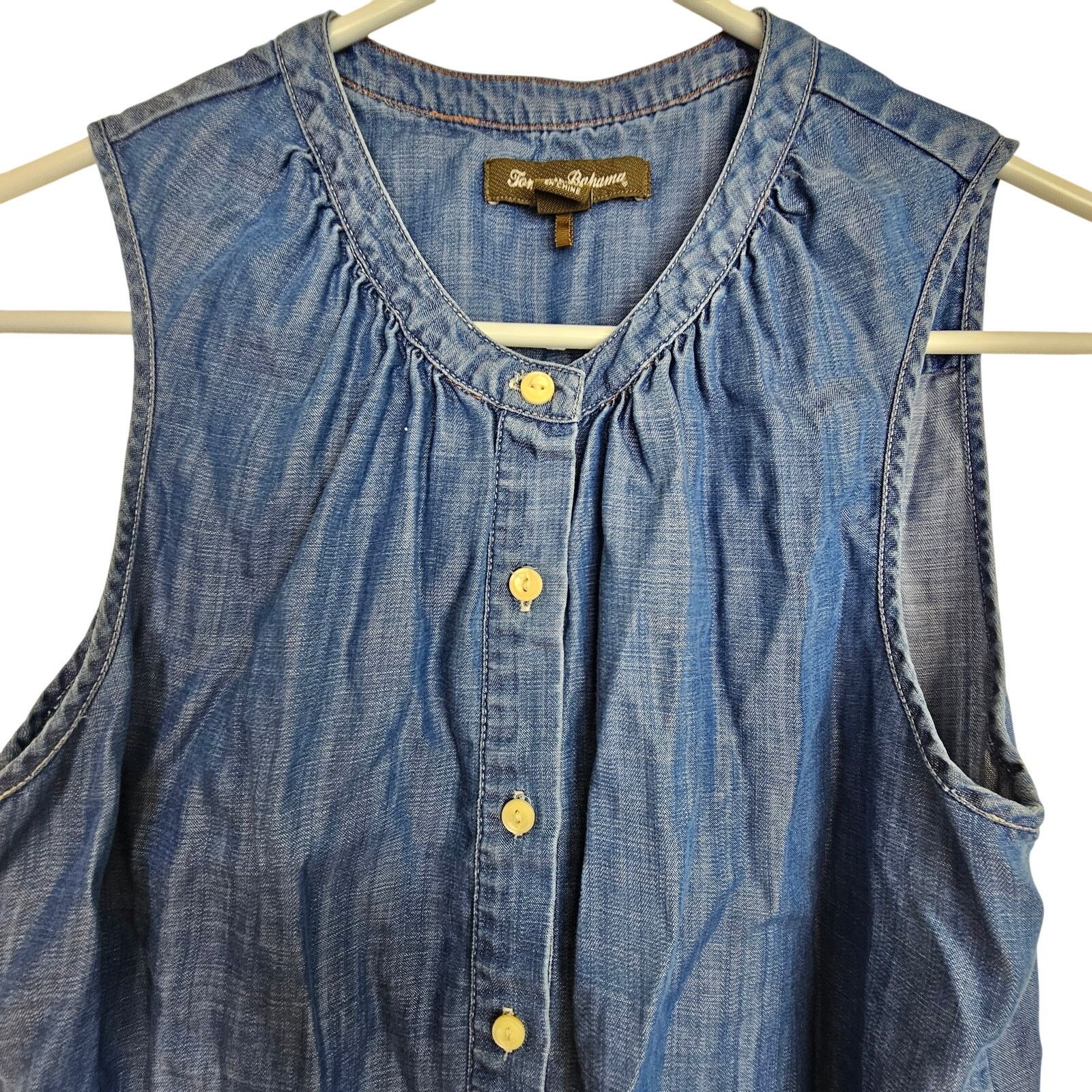 Tommy Bahama Tommy Bahama Womens Chambray Button Shirt Size XS Classic Size XS / US 0-2 / IT 36-38 - 2 Thumbnail