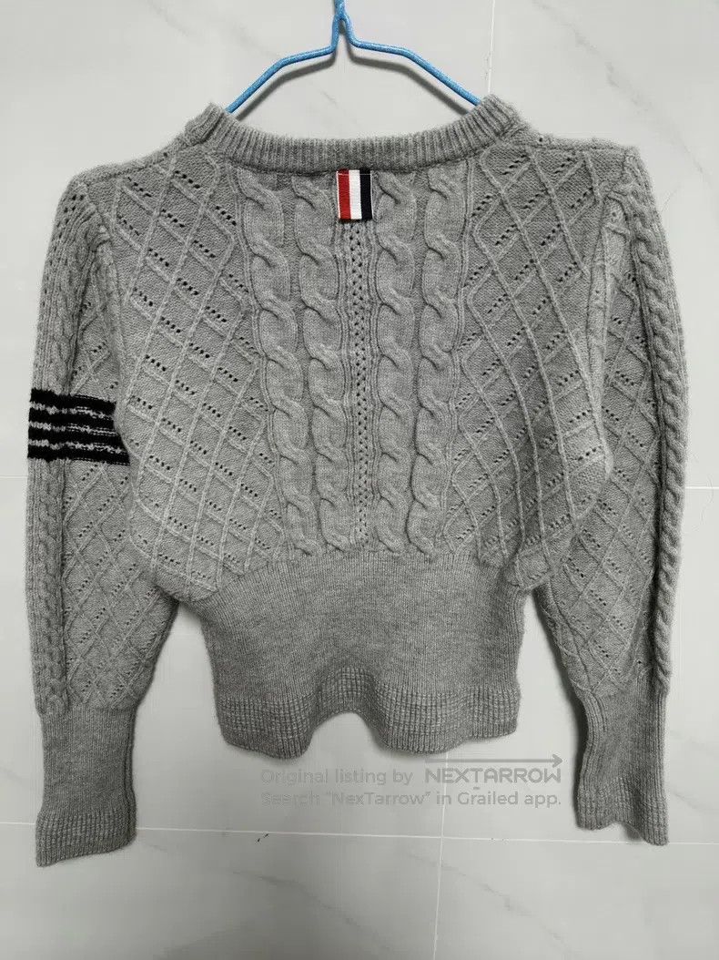 Thom Browne Thom Browne Gray Cable Knit Sweater Size XS / US 0-2 / IT 36-38 - 3 Thumbnail