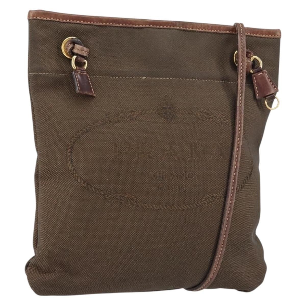 Prada Logo Flat Messenger Canvas