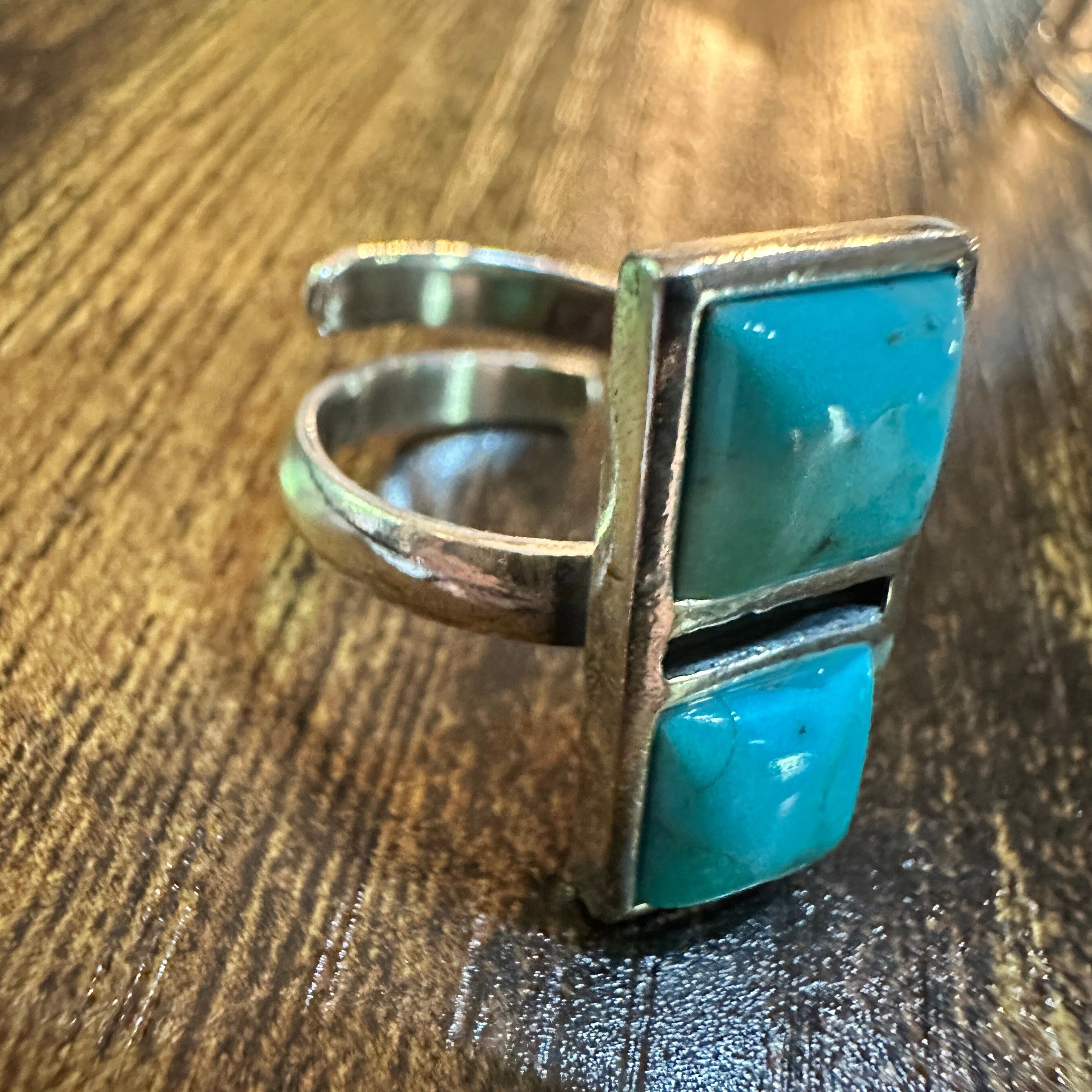 Other Boho Native American Turquoise Dream Sterling Silver Adjusta Size ONE SIZE - 4 Thumbnail