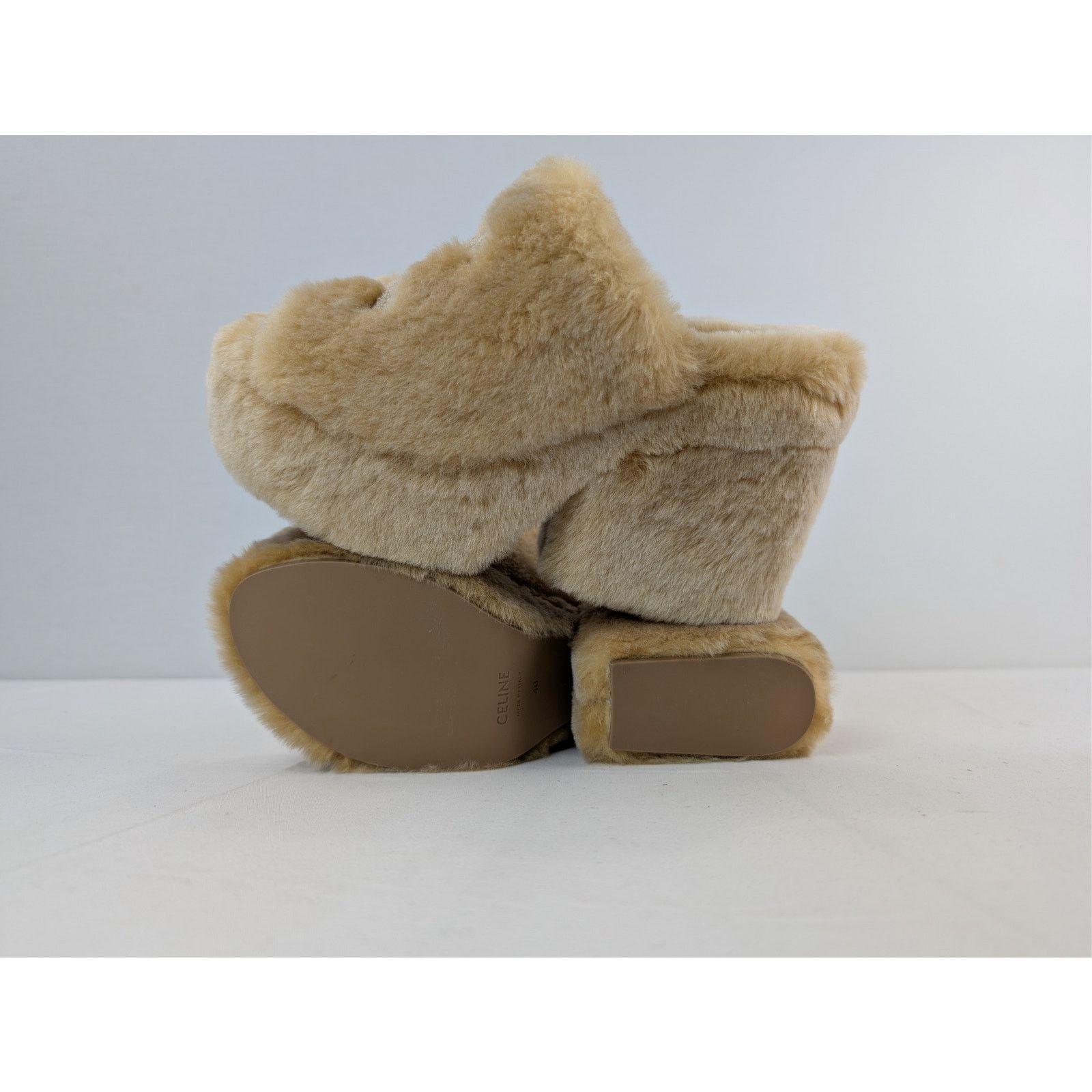 Celine o1rshd1 Elena Mule in Shearling Slide slipper sandal Havana Size US 10 / IT 40 - 12 Thumbnail