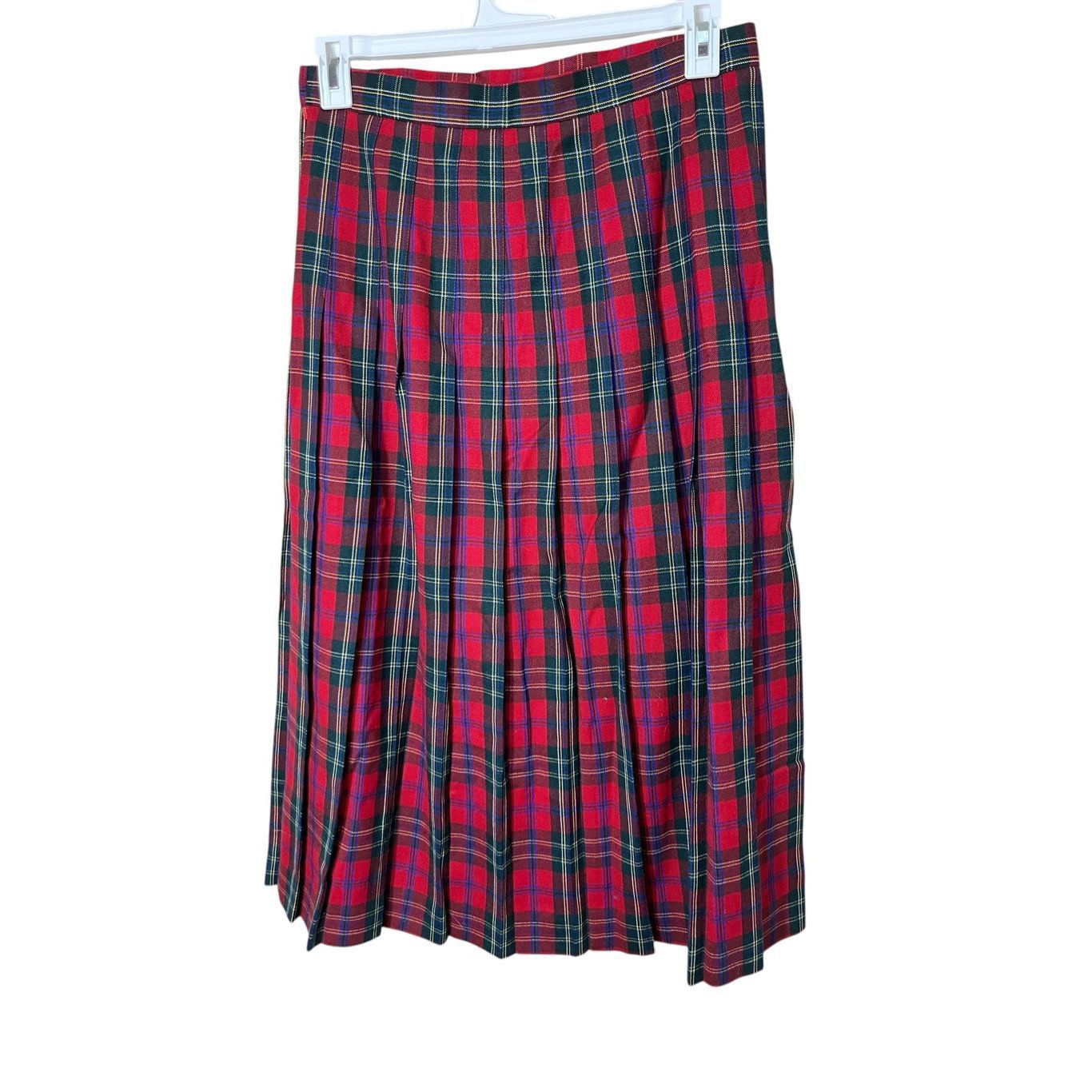 Other Vintage Talbots Size 14 Christmas Plaid 100% Wool Pleated Sk Size 36" / US 14 / IT 50 - 4 Thumbnail