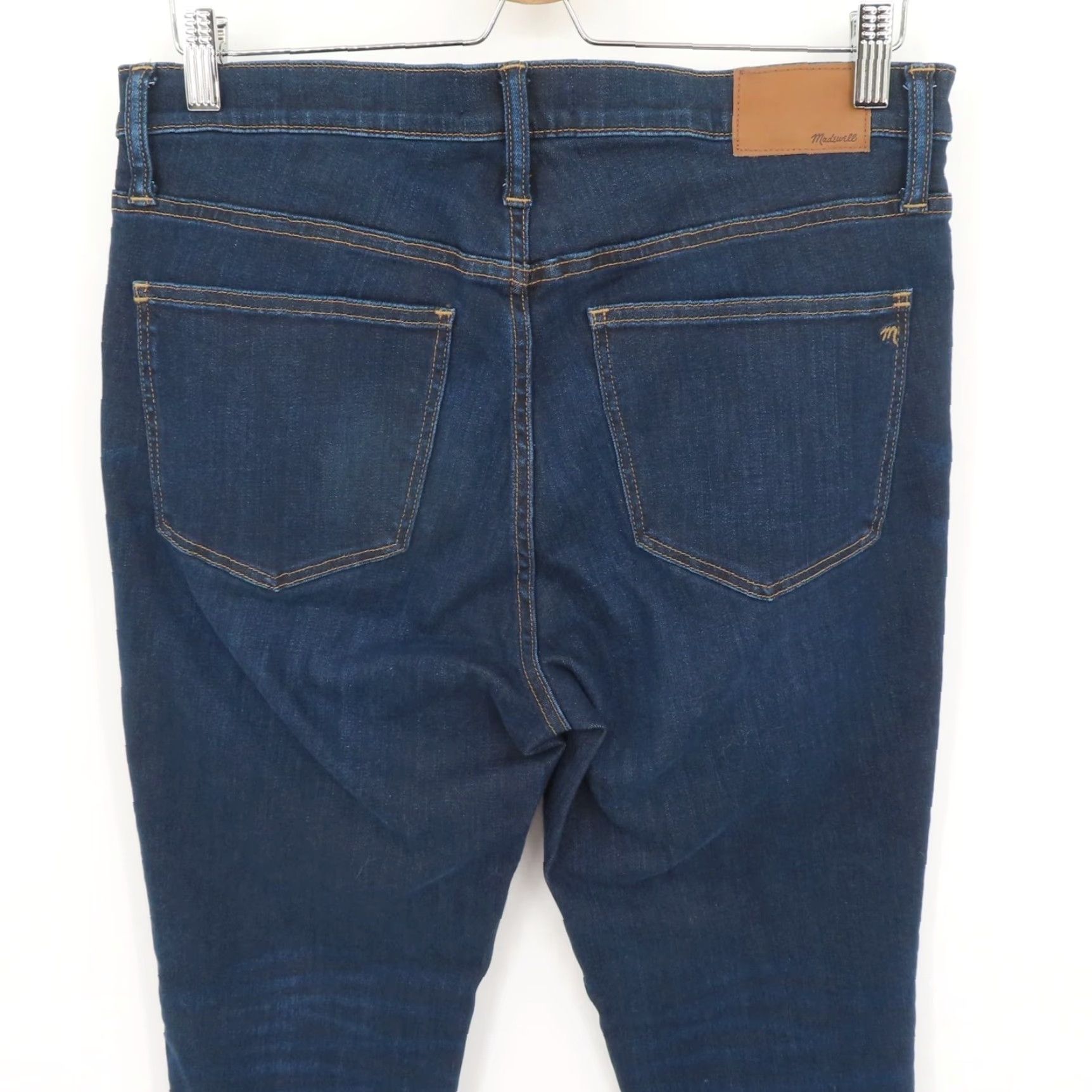 Madewell Madewell 31 Women 9 Inch High Rise Skinny Dark Blue Denim Jeans Whiskered Pocket Size 24" / US 00 / IT 34 - 5 Thumbnail