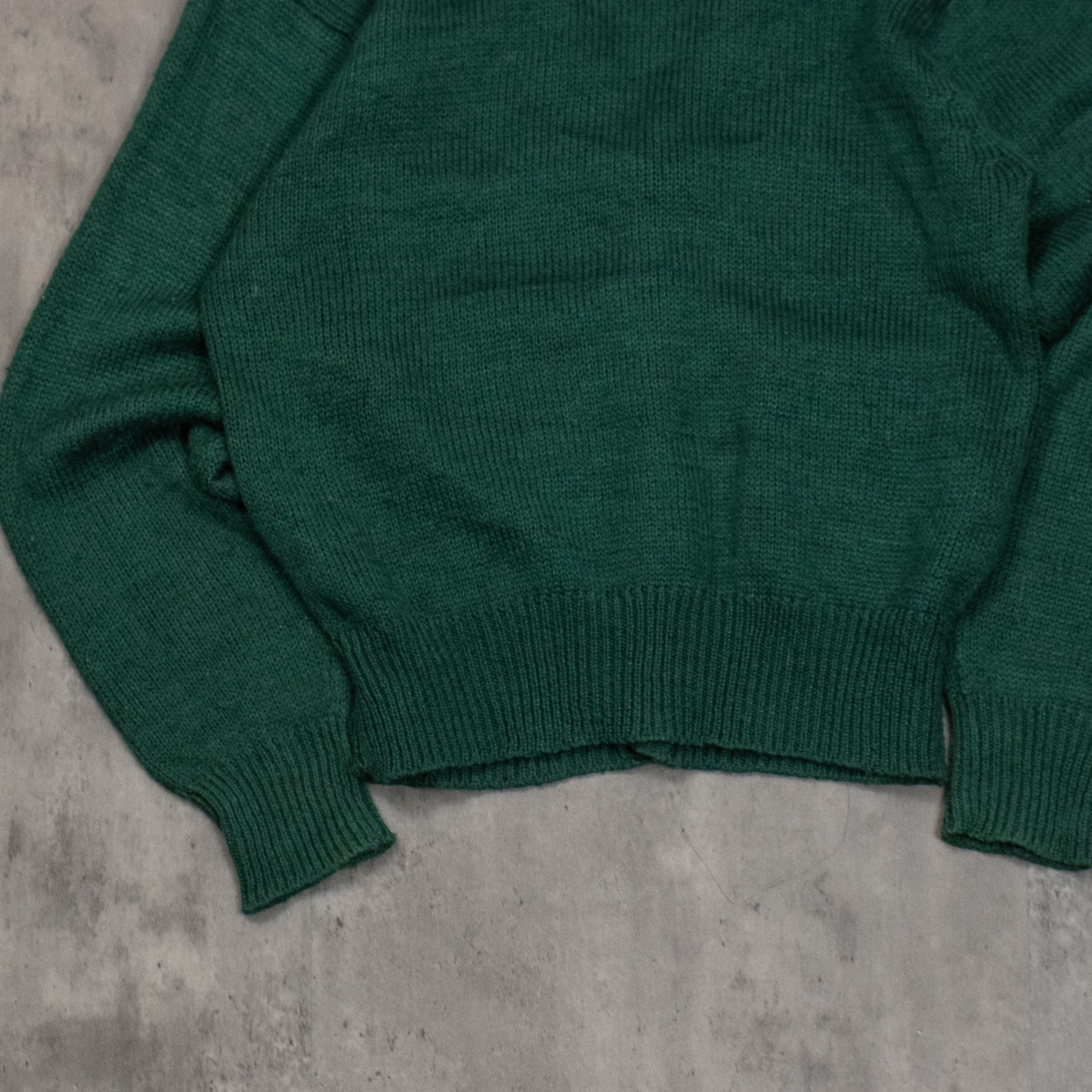 Japanese Brand Vintage 80's Forest Green Kurt Cobain Cardigan Sweater Size US S / EU 44-46 / 1 - 7 Thumbnail
