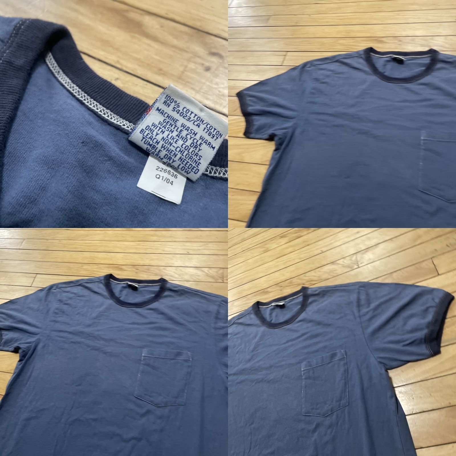 Old Navy VINTAGE Old Navy Shirt Men L Blue White Stitching Crew Neck Short Sleeve T-Shirt 90s USA Skater Preppy Beach Size US L / EU 52-54 / 3 - 10 Thumbnail