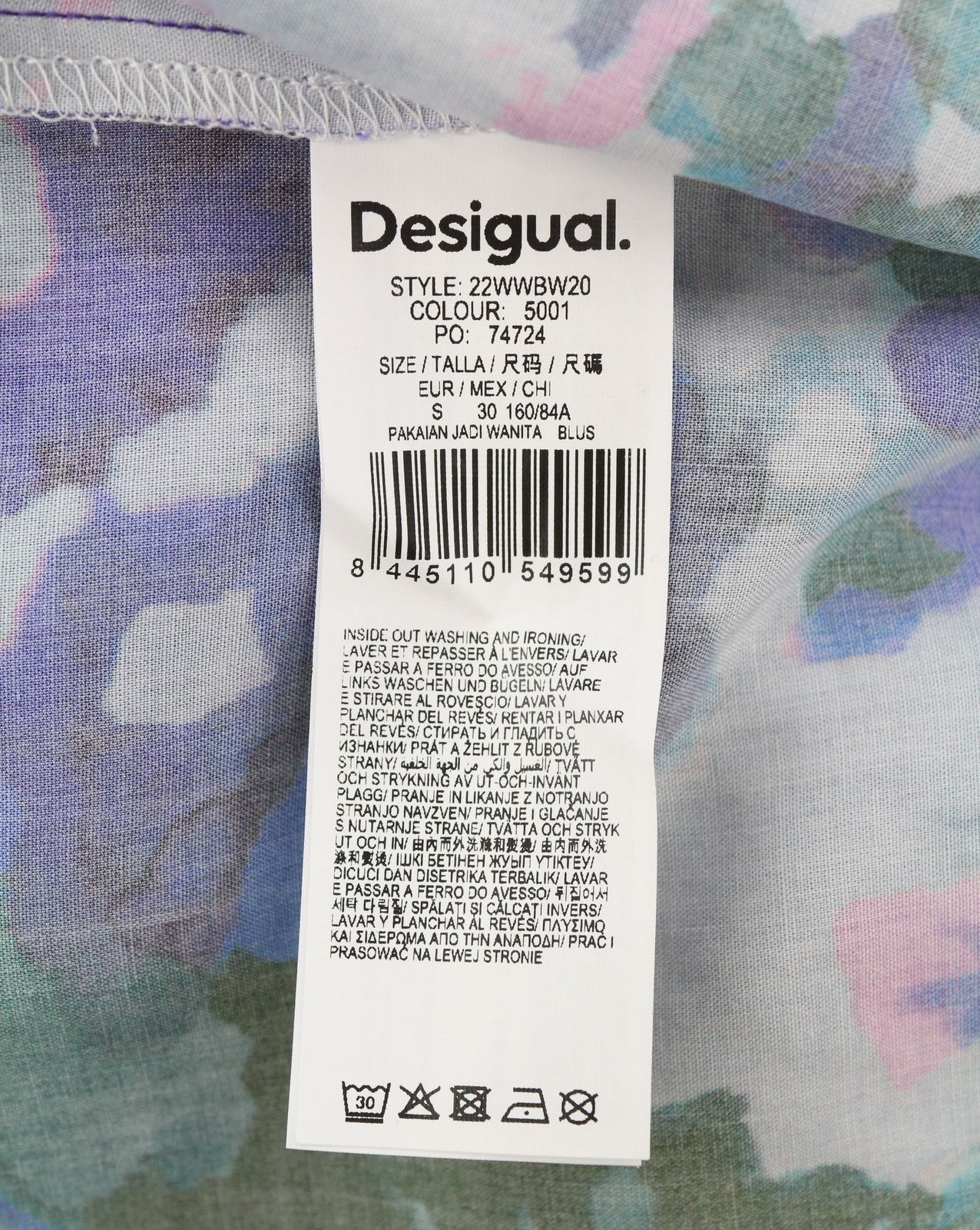 Desigual BLUS CAIRO REP S Colourful Floral Blouse 88937 Size S / US 4 / IT 40 - 9 Thumbnail