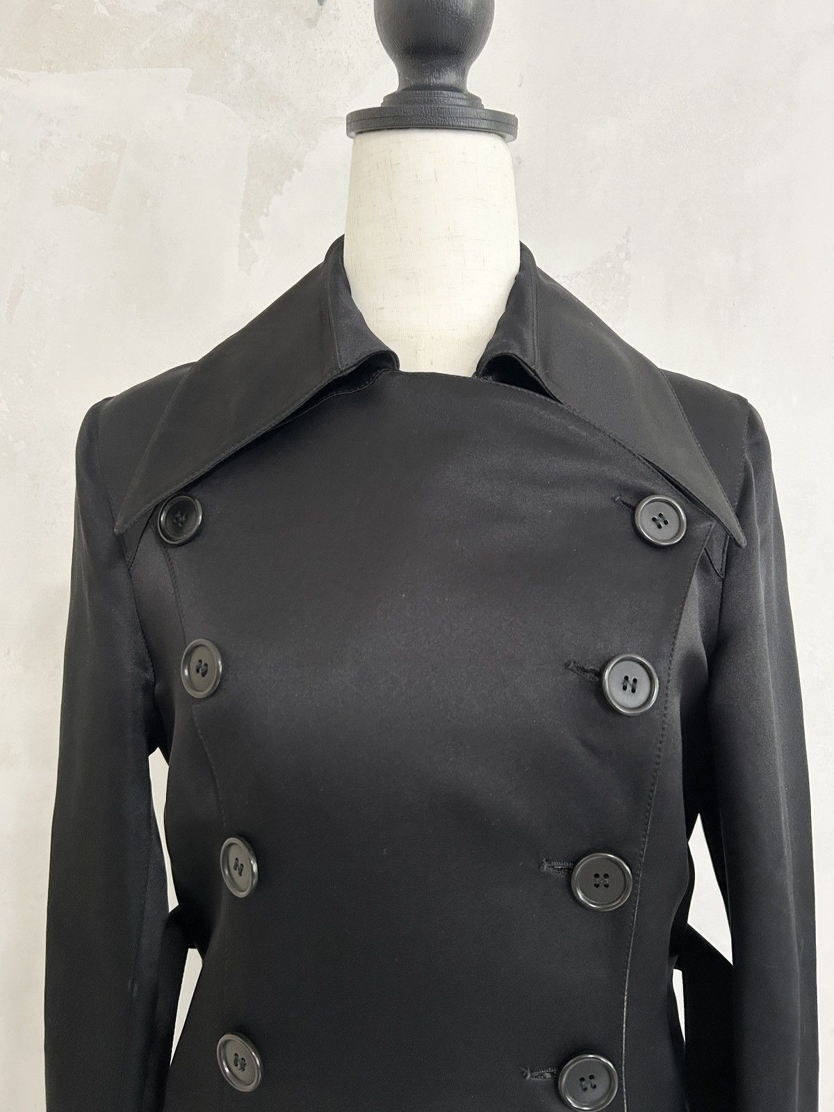 Helmut Lang A/W 2004 100% silk double breasted trench coat Size M / US 6-8 / IT 42-44 - 5 Thumbnail