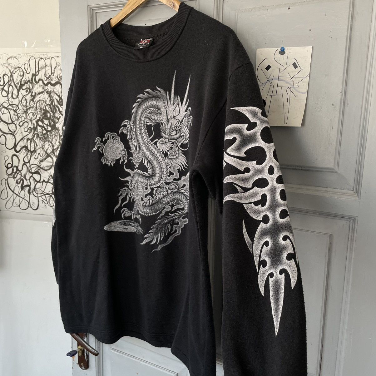 Japanese Brand × Vintage Vintage 00’s Tattoo Punk Rock Longsleeve Affliction Grunge Size US XL / EU 56 / 4 - 5 Thumbnail