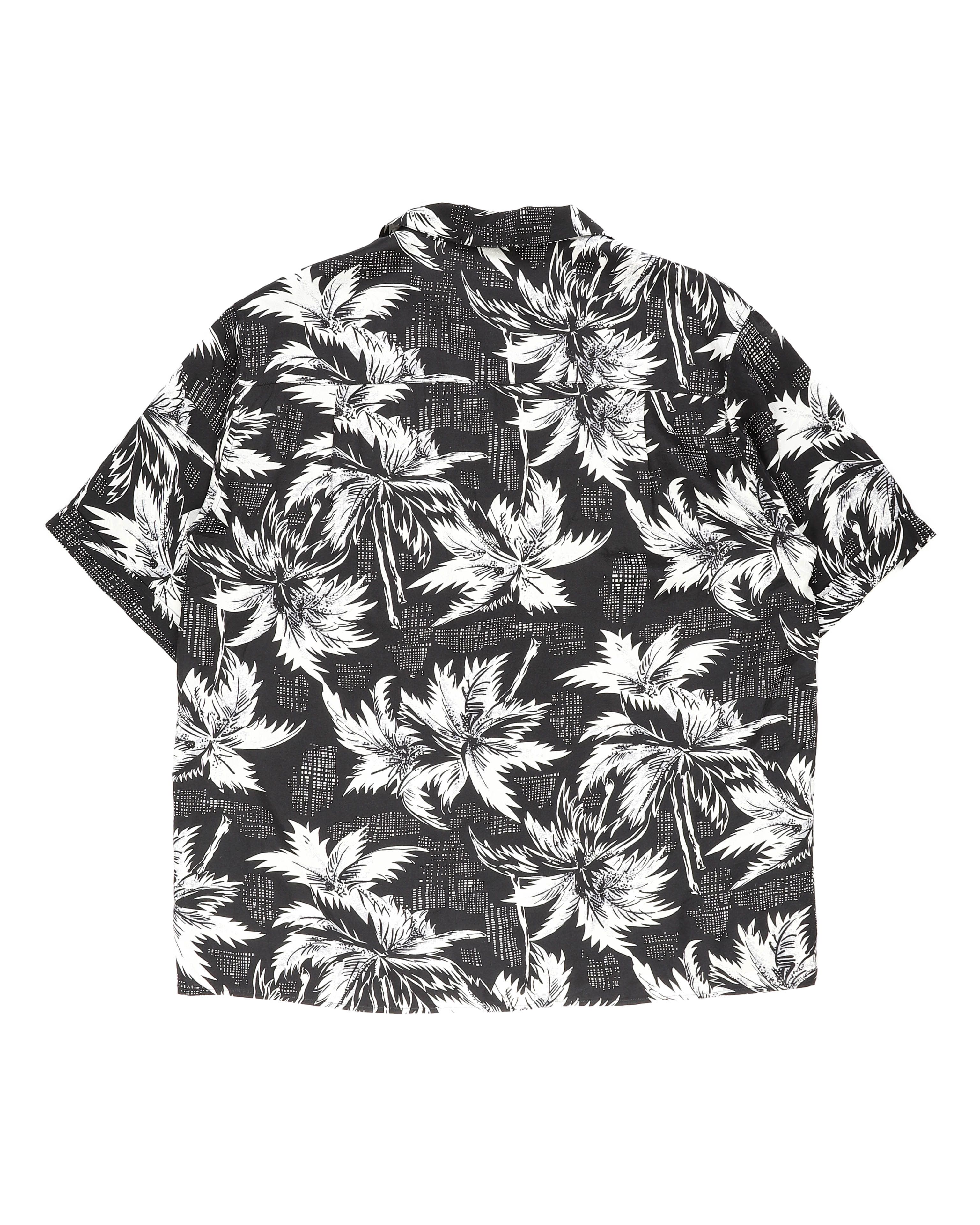 Saint Laurent Paris SS14 Shortsleeve Shirt in Black & White Floral Printed Silk Size US L / EU 52-54 / 3 - 6 Thumbnail