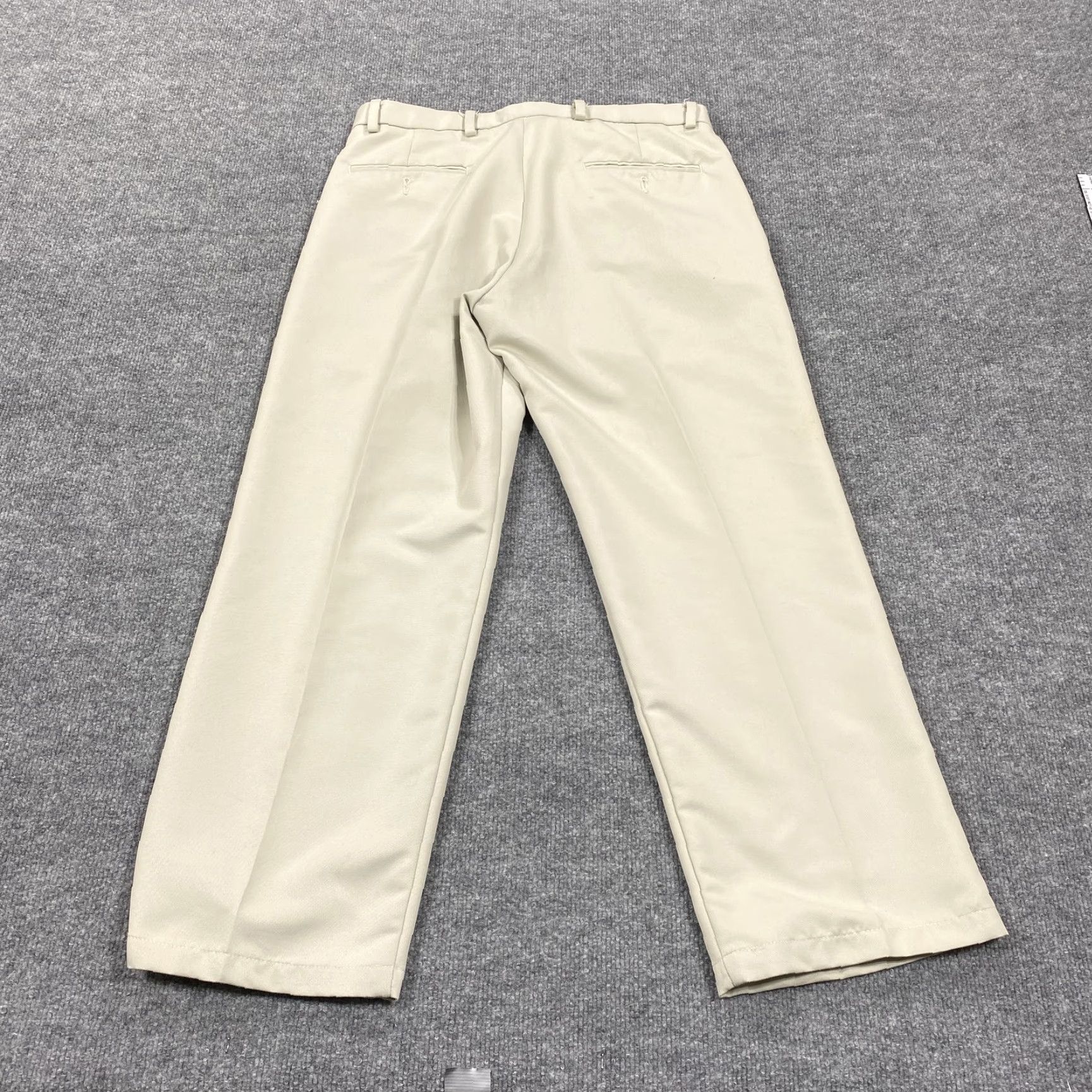 Dockers VINTAGE Dockers Premium Pants Mens 34x29 Beige Flat Front Straight Dress Slacks Size US 34 / EU 50 - 2 Thumbnail