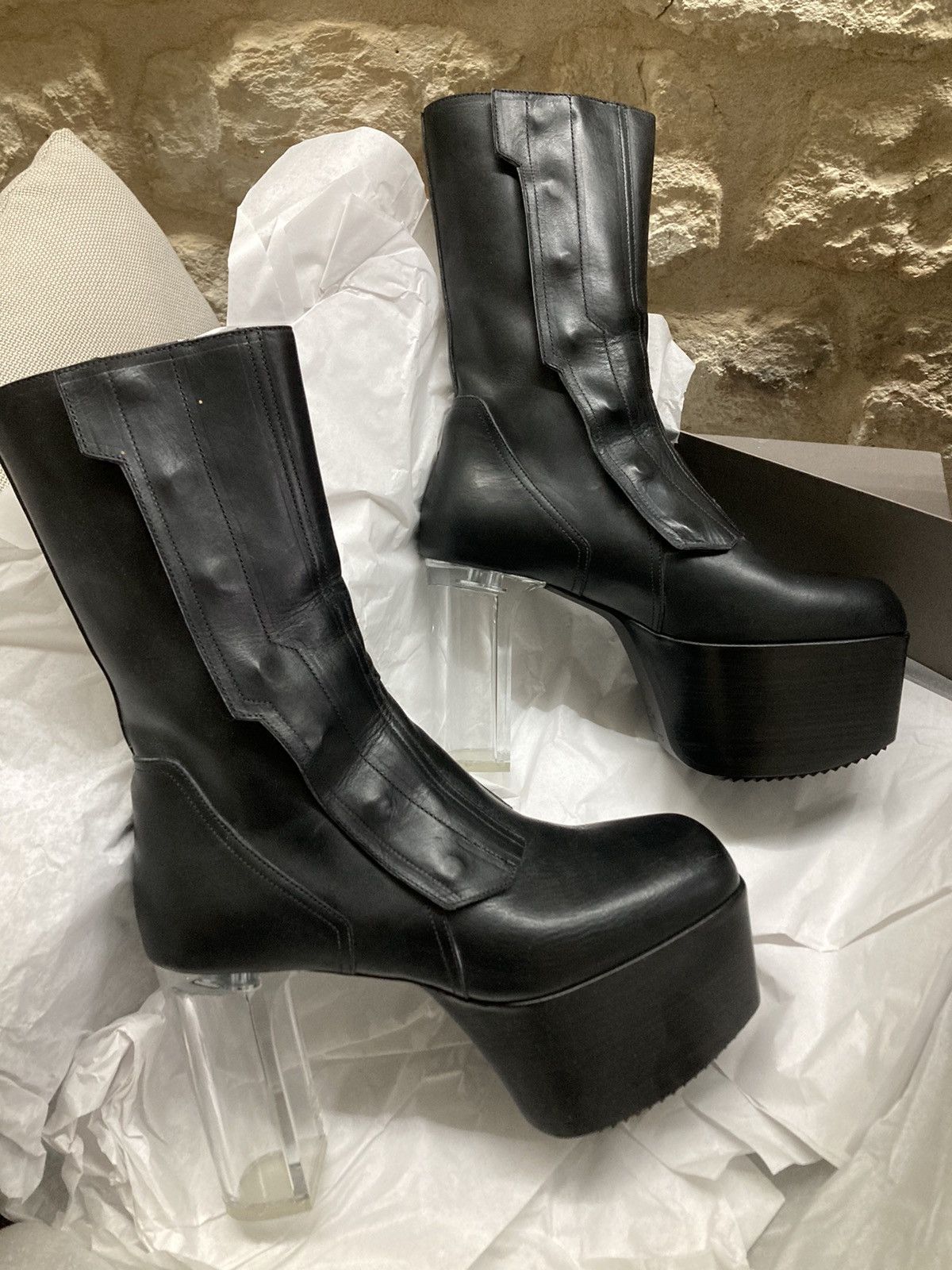 Rick Owens NEVER WORN Biker platform leather boots by Rick Owens Size US 9 / EU 42 - 7 Thumbnail