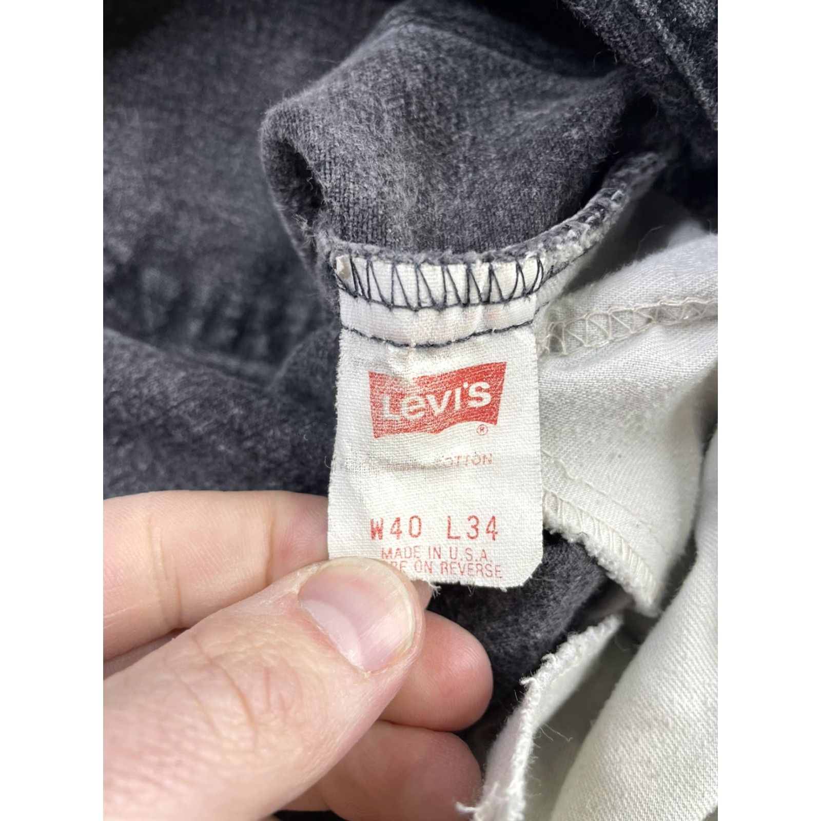 Levi's VINTAGE Levi's 505 Black Tab Jeans Jeans Regular Mens 40x34 Black Denim USA Made Straight 505 Model Mens Jeans USA Made Size US 40 / EU 56 - 4 Thumbnail
