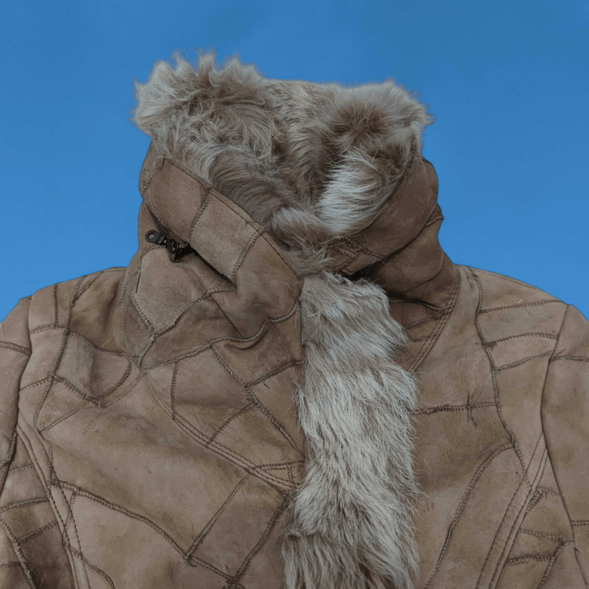 Tornado Mart Tornado Mart Patchwork Sheepskin Leather Fur Coat Jacket Size M / US 6-8 / IT 42-44 - 4 Thumbnail
