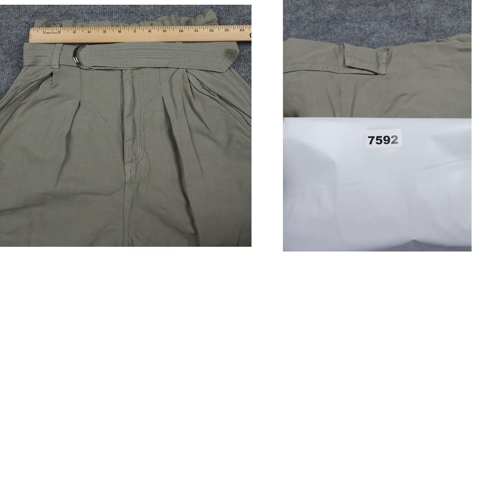 Citizens Of Humanity Citizens of Humanity Pants Wide Leg Cropped Paper Bag High Waist Green 24 Linen Blend Casual Workwear Travel Size ONE SIZE - 9 Thumbnail