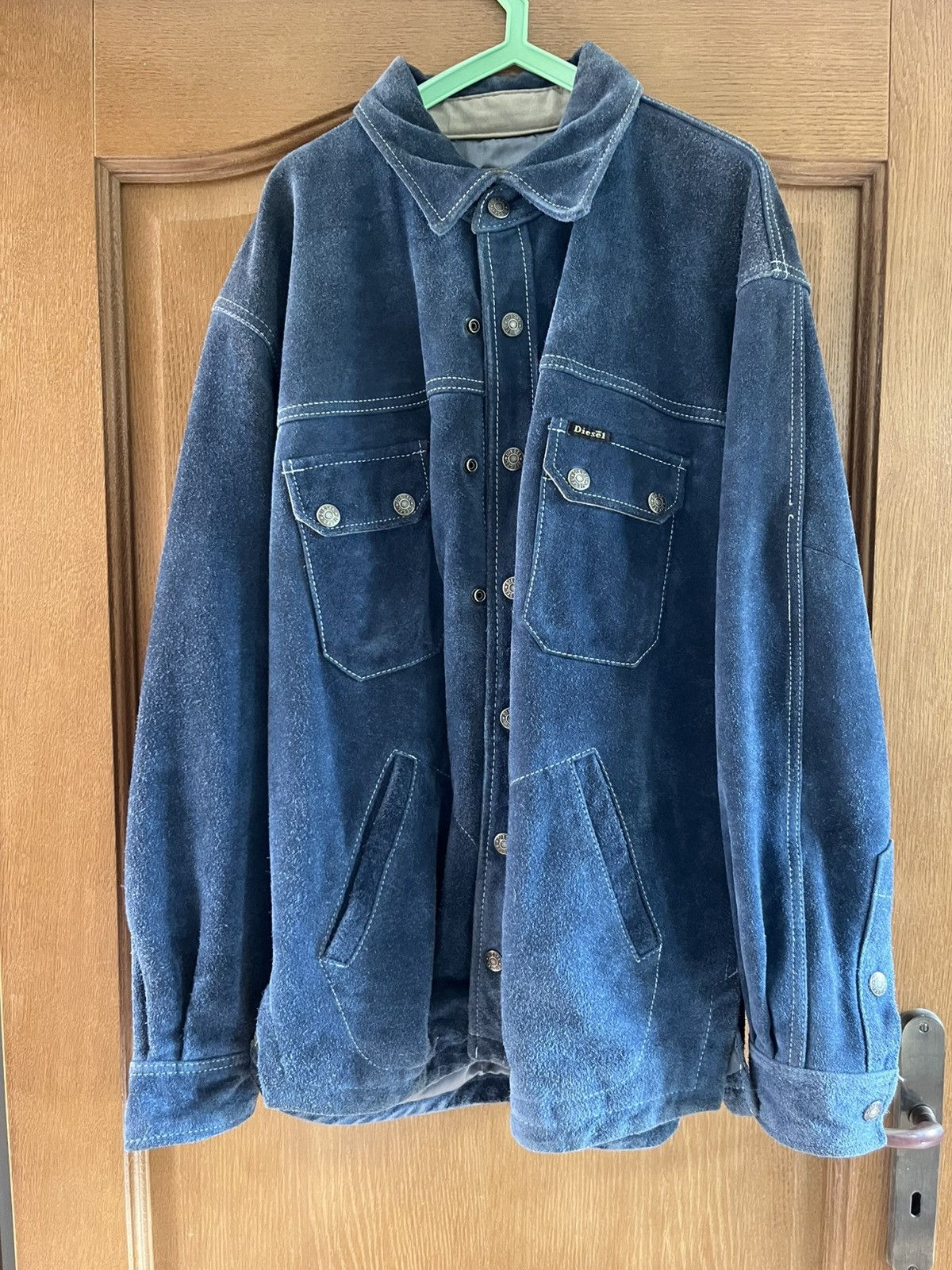 Diesel Diesel Leather Jacket – Blue, Size M Size US M / EU 48-50 / 2 - 1 Thumbnail
