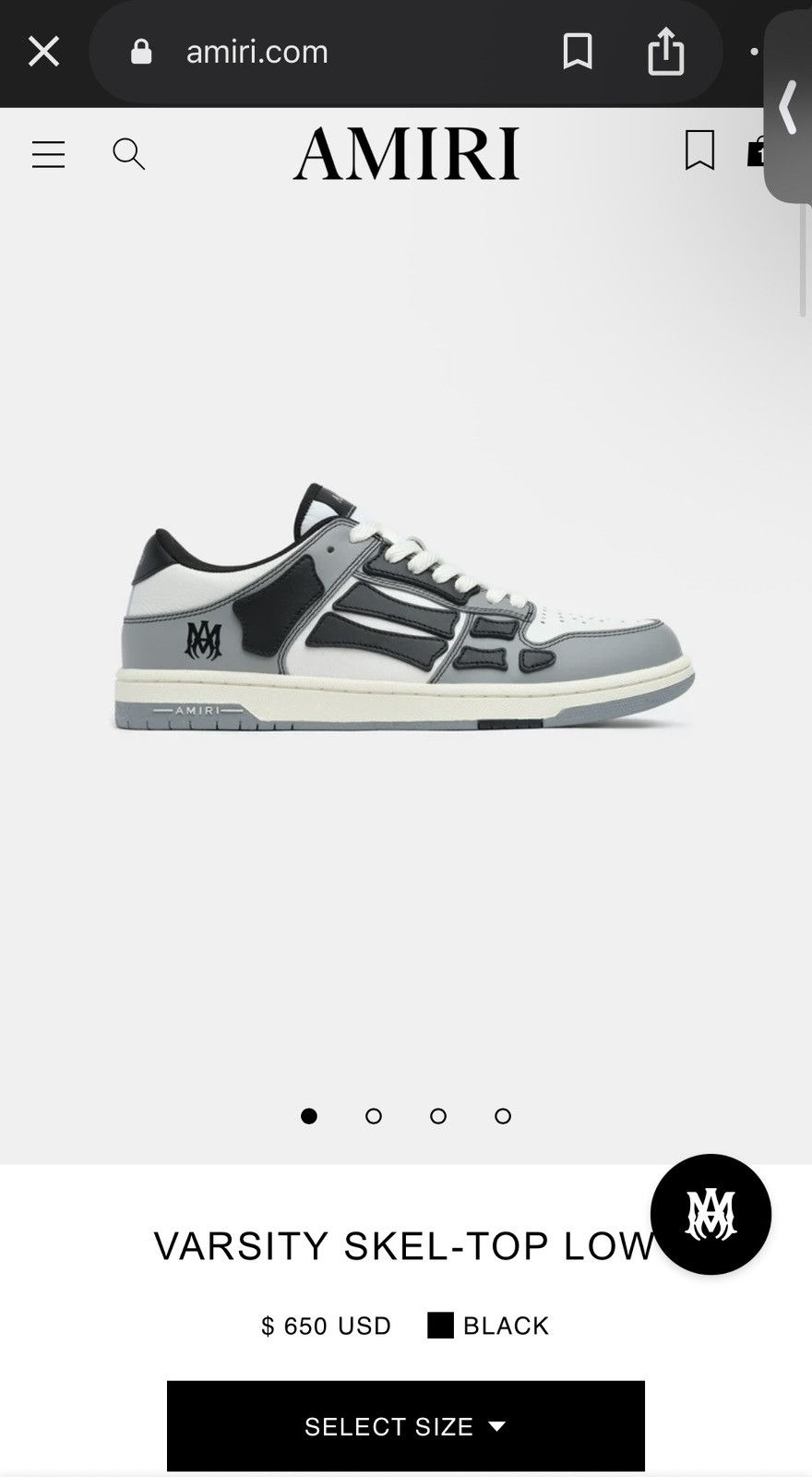 Amiri Amiri 'Varsity Skel Top Low' Sneakers Size US 10 / EU 43 - 9 Thumbnail