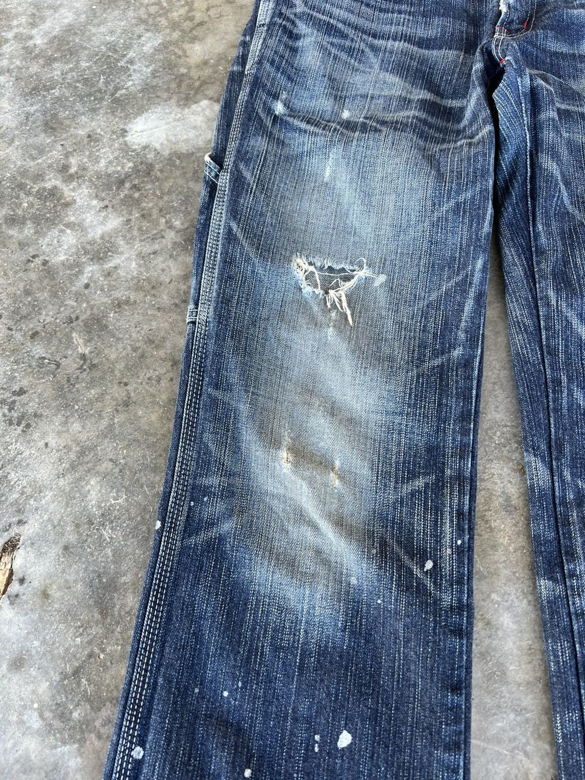 Edwin Vintage Flare Edwin 503 Blue Trip Distress Jean Size US 31 - 9 Thumbnail
