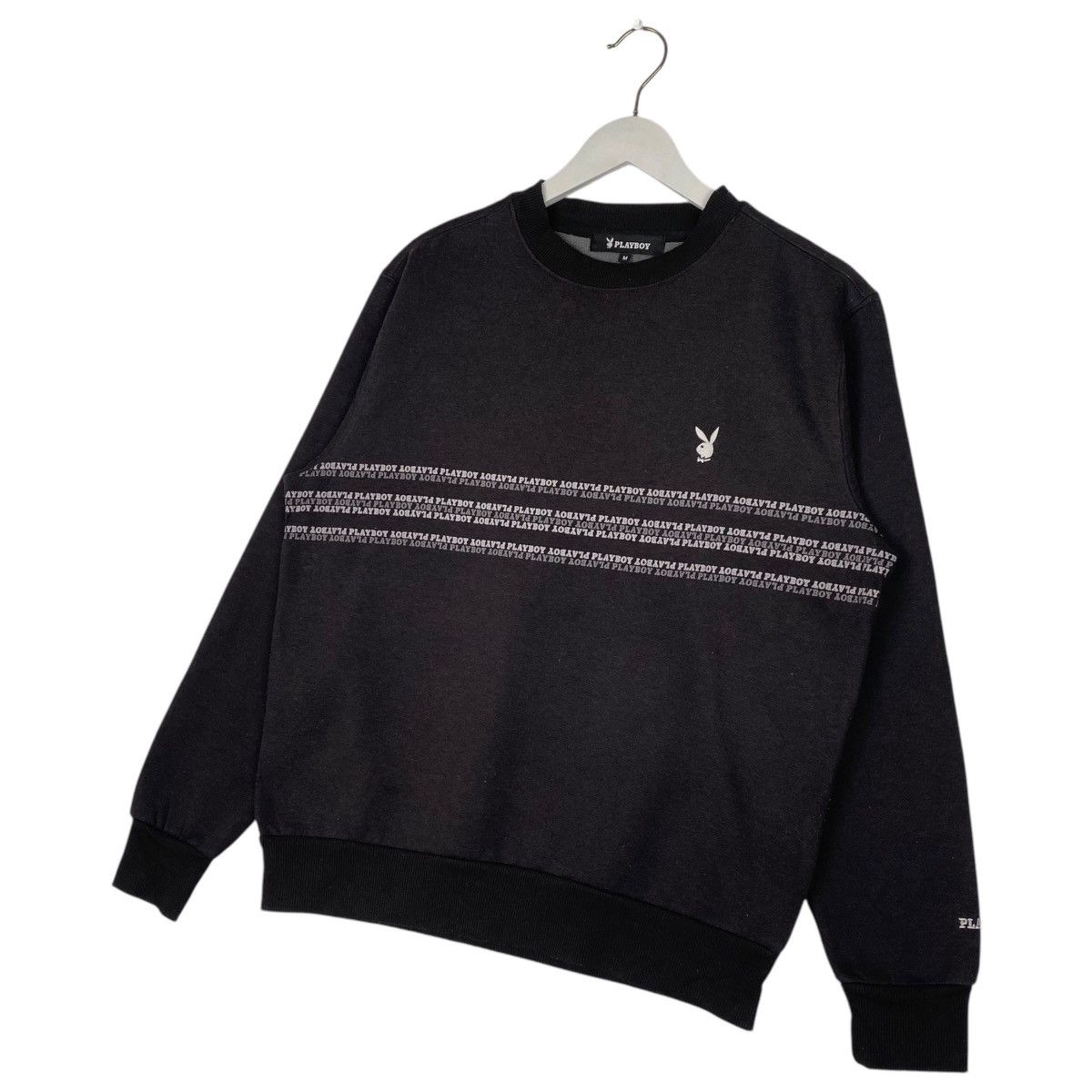 Playboy × Vintage Vintage Playboy Bunny Small Logo Crewneck Sweatshirt Black Size US M / EU 48-50 / 2 - 2 Thumbnail