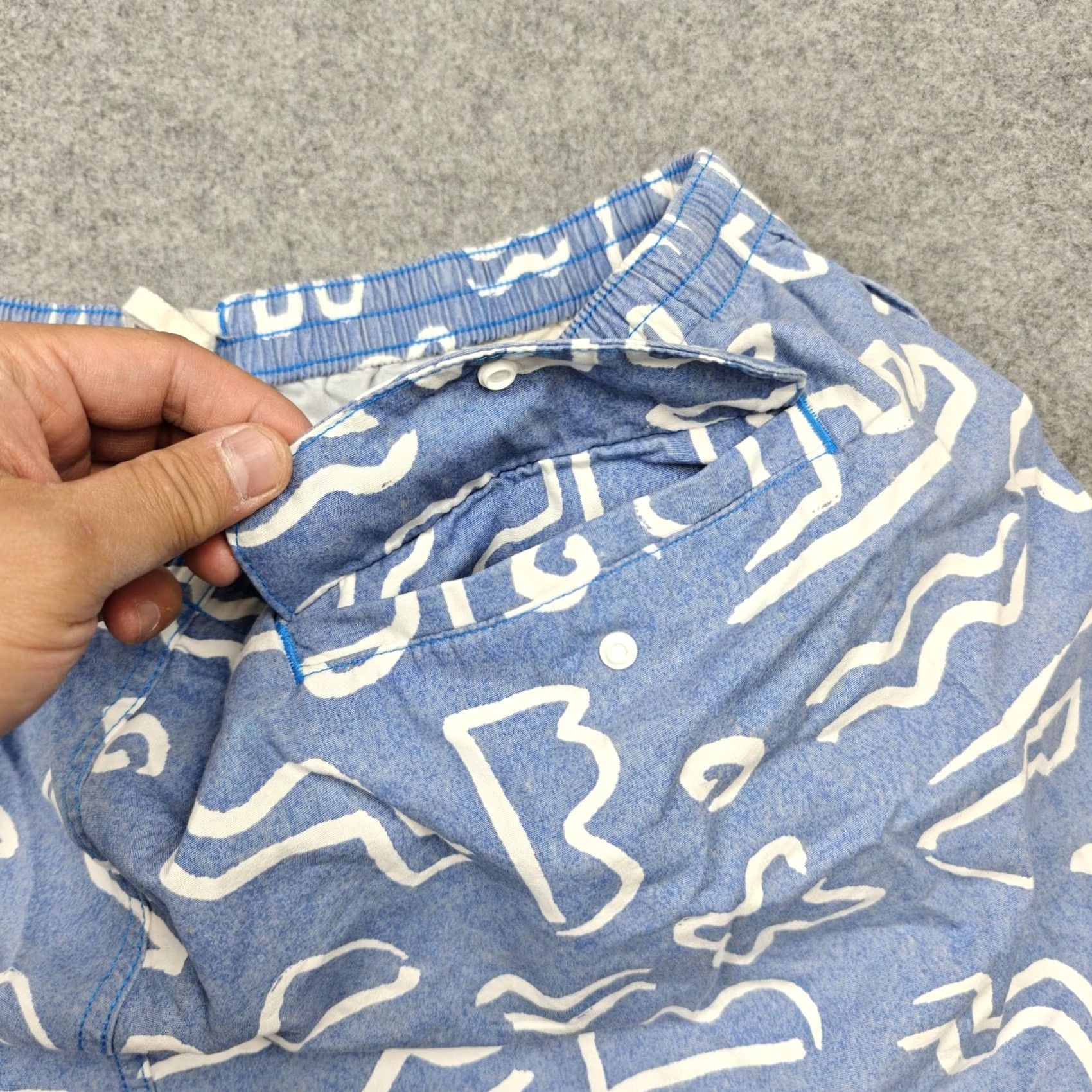 Patagonia Patagonia Swim Trunks Mens XL Blue Geometric Drawstring Pockets Cotton Size US 36 / EU 52 - 7 Thumbnail